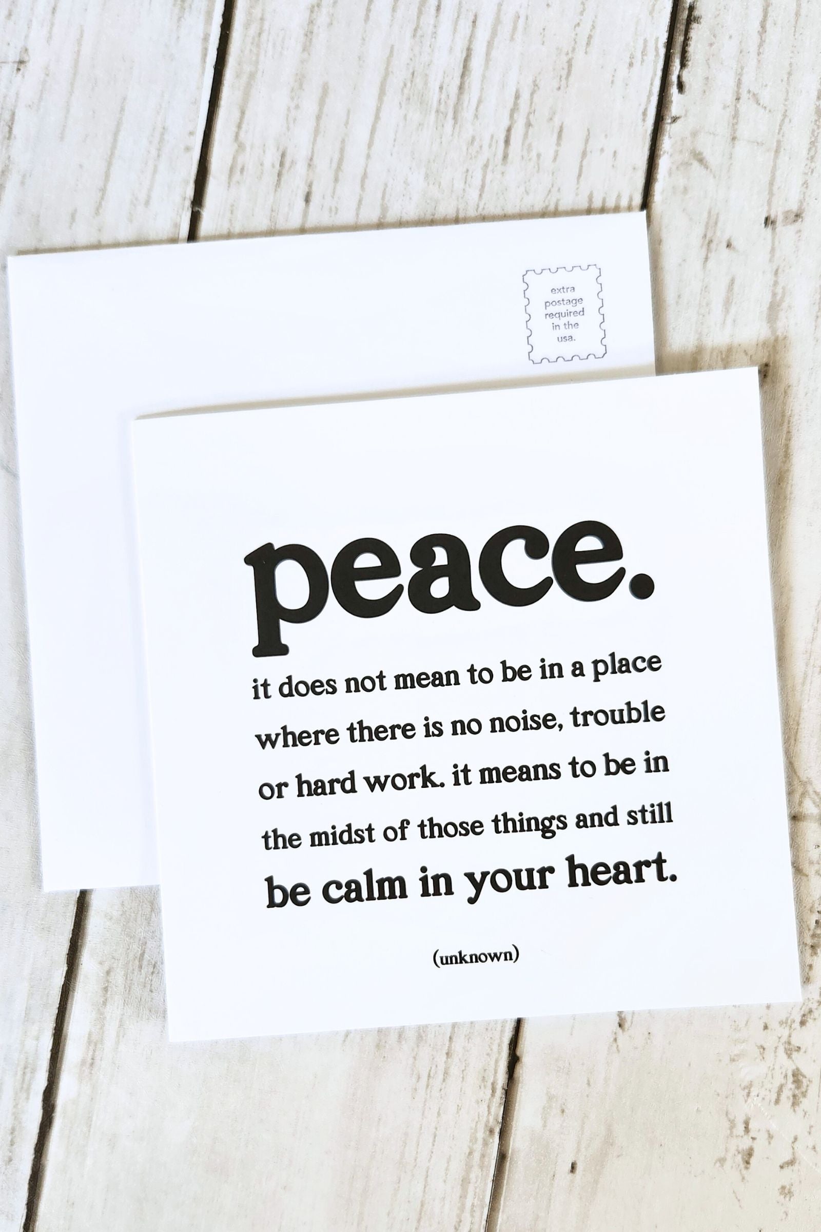Peace. Inspirational Card