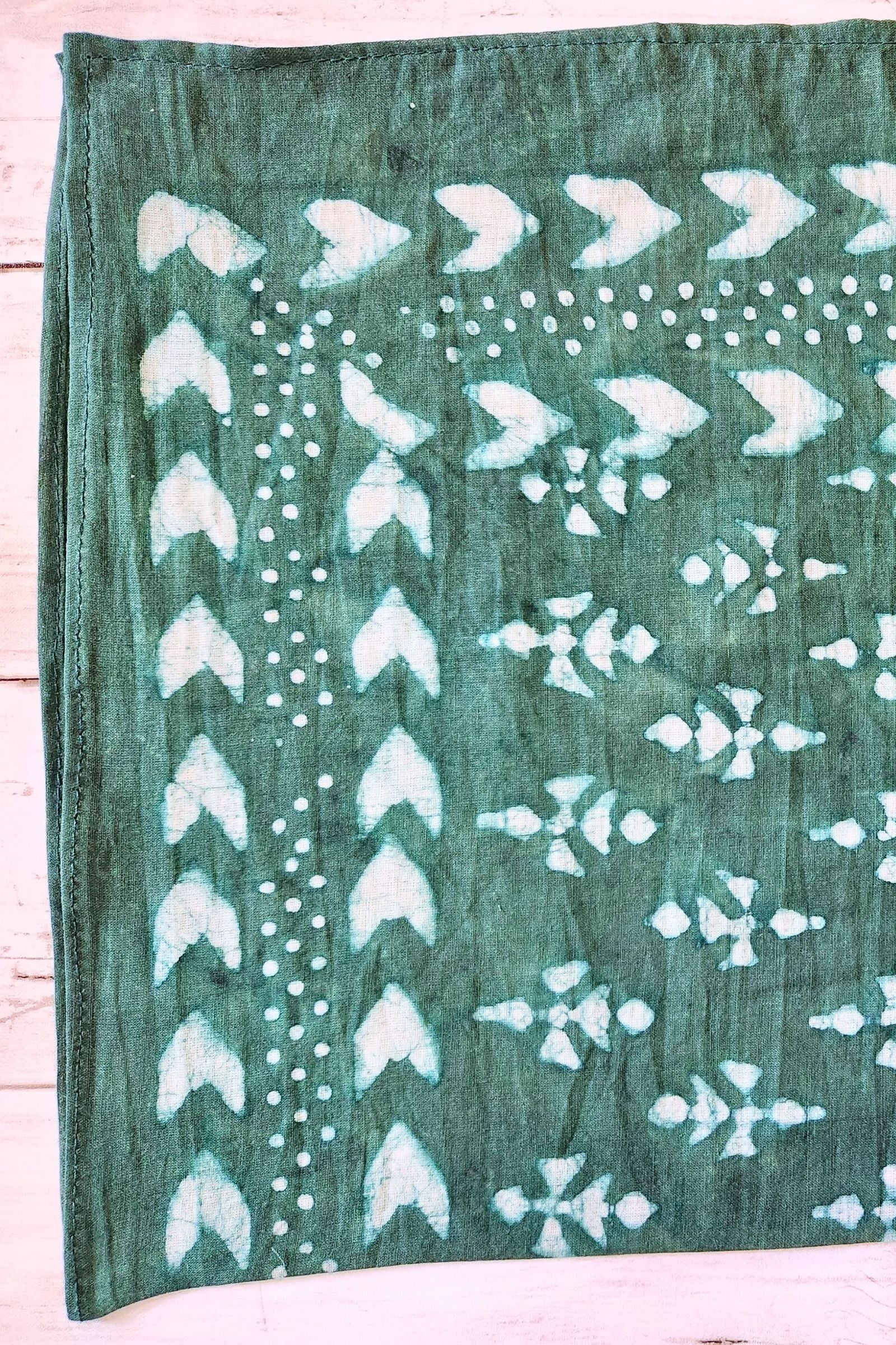 Green Arrow Block Print Bandana