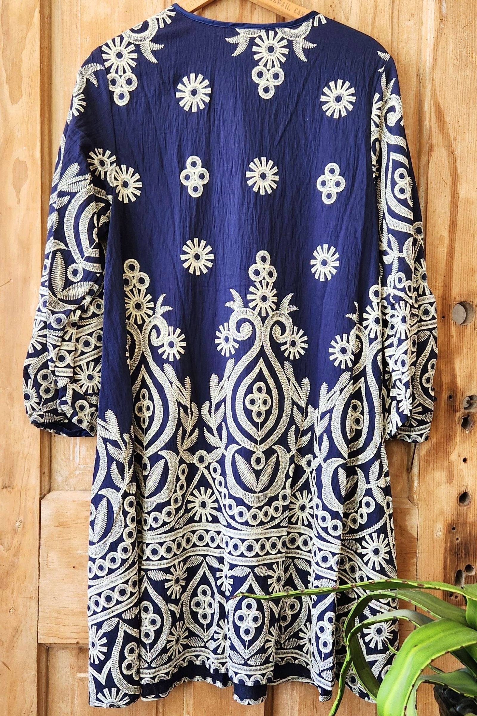 Navy Regal Print Dress