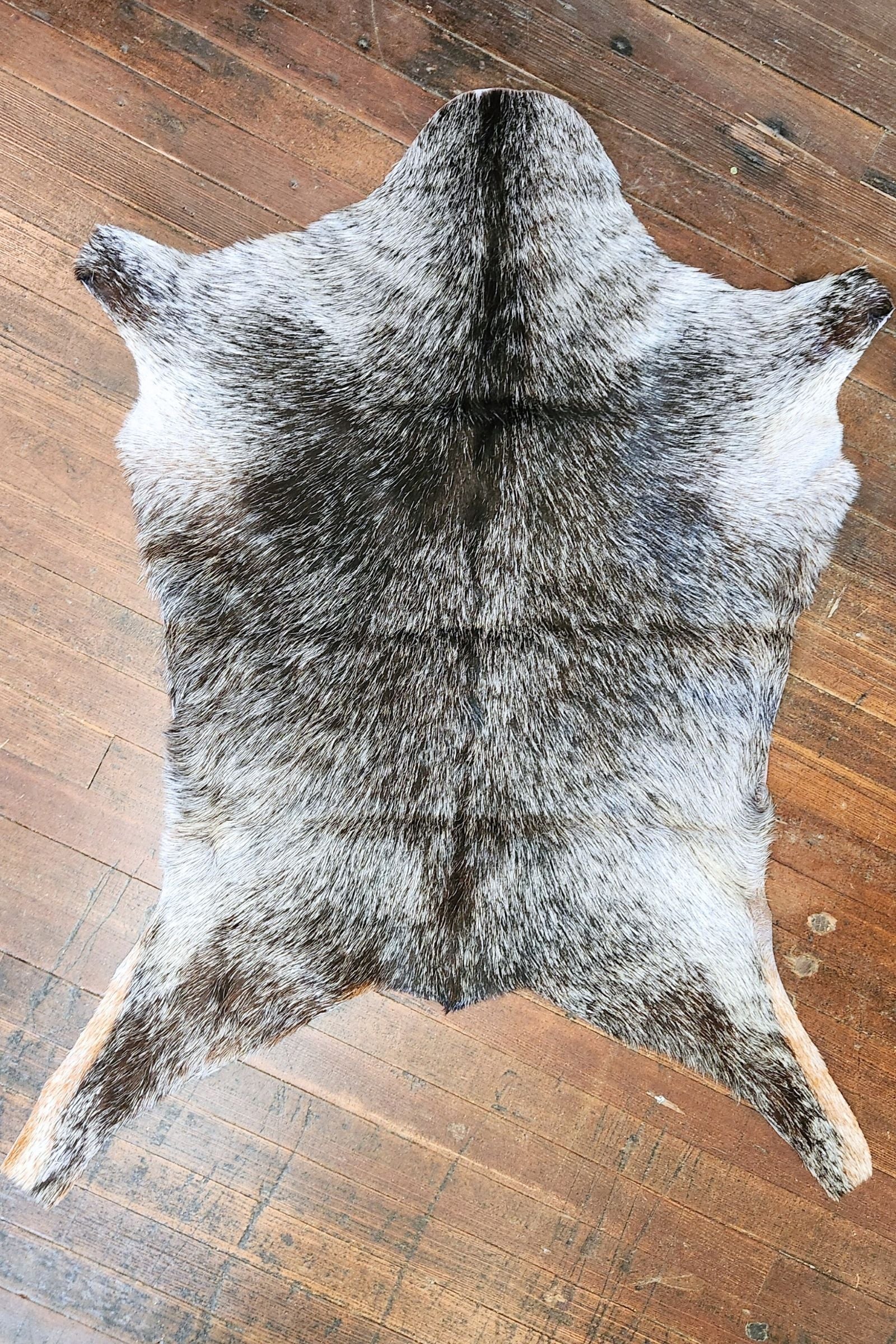 Black & Gray Goat Hide Rug #416