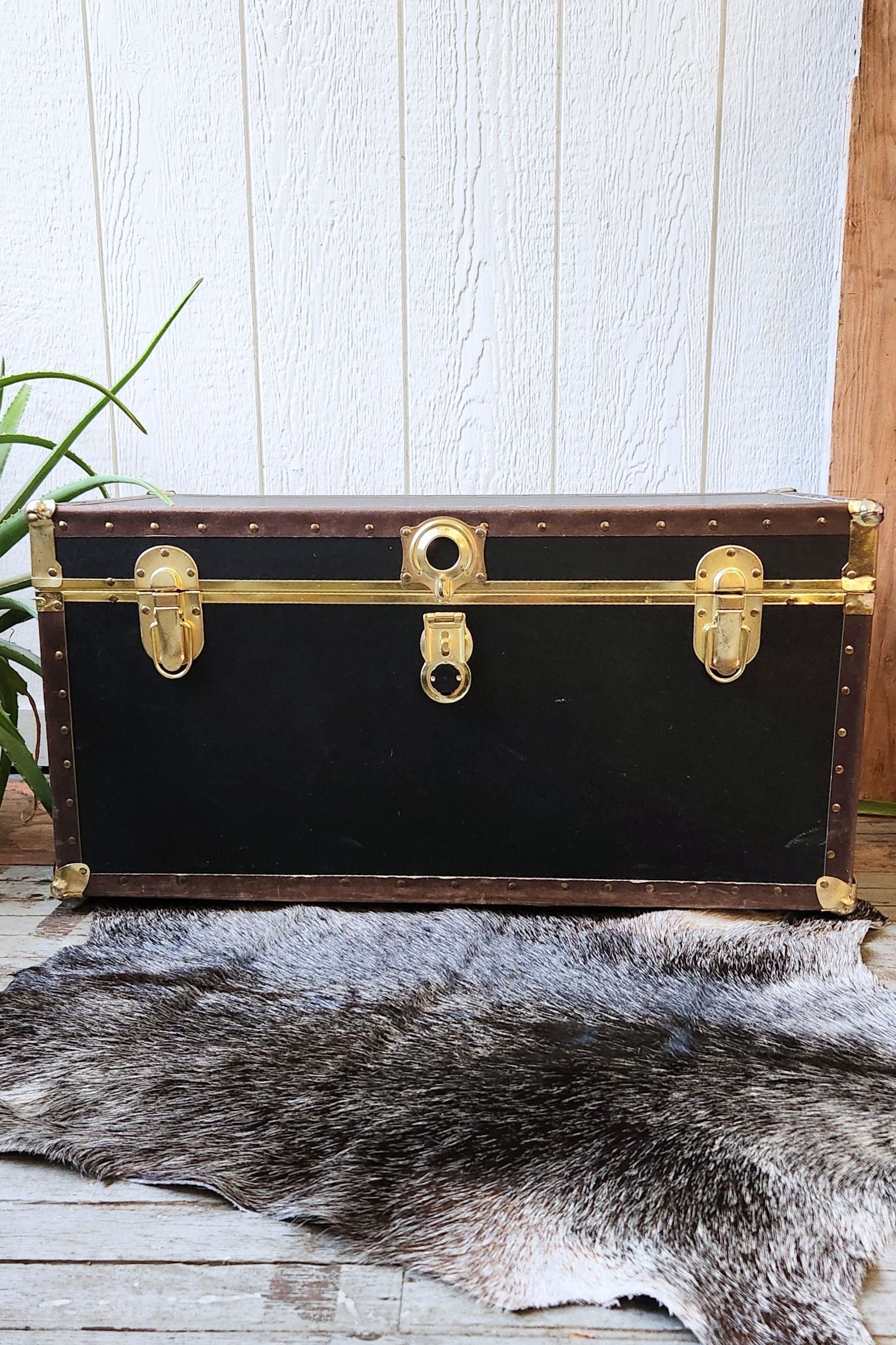 Black & Gray Goat Hide Rug #416