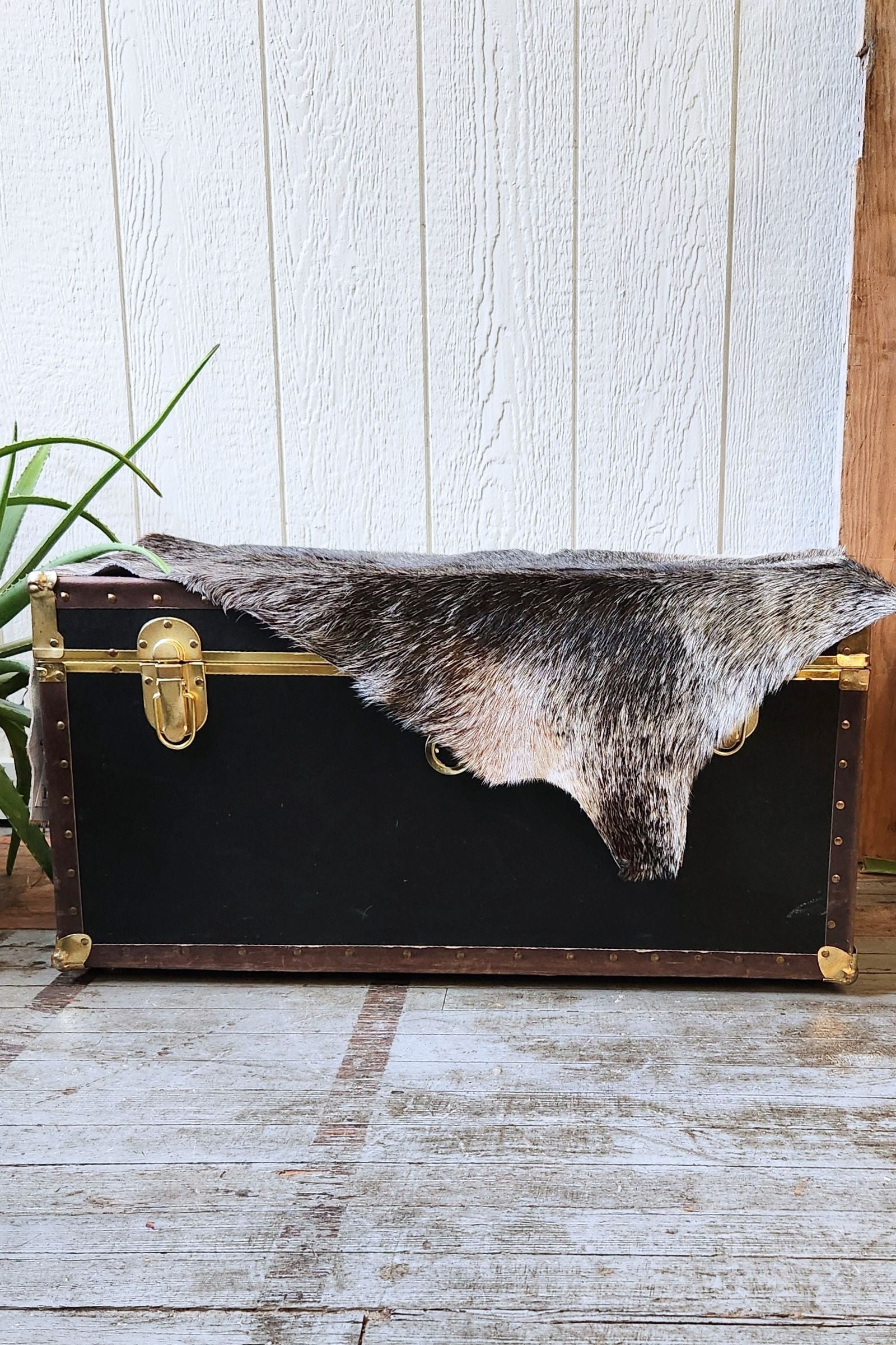 Black & Gray Goat Hide Rug #416