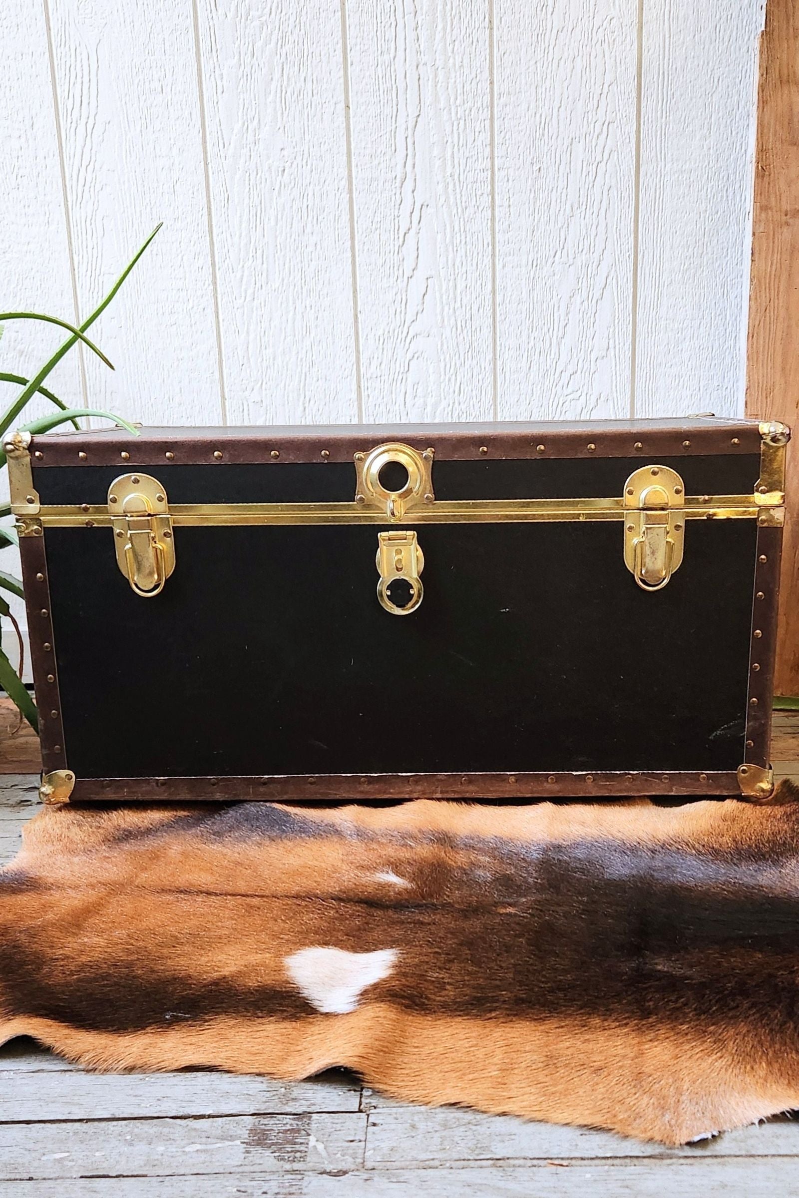 Brown & Black Goat Hide Rug #419