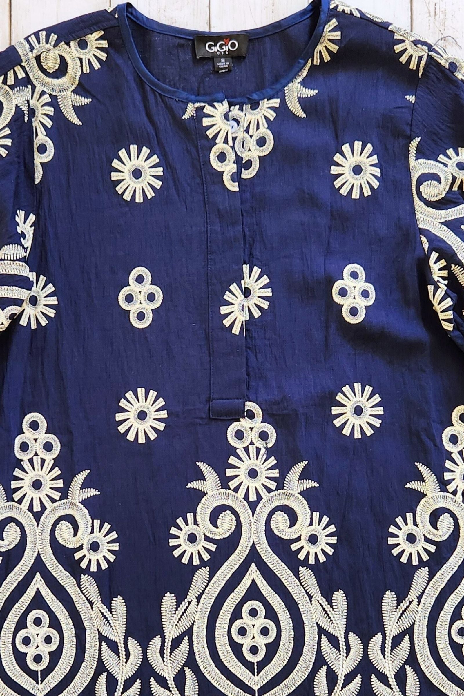 Navy Regal Print Dress