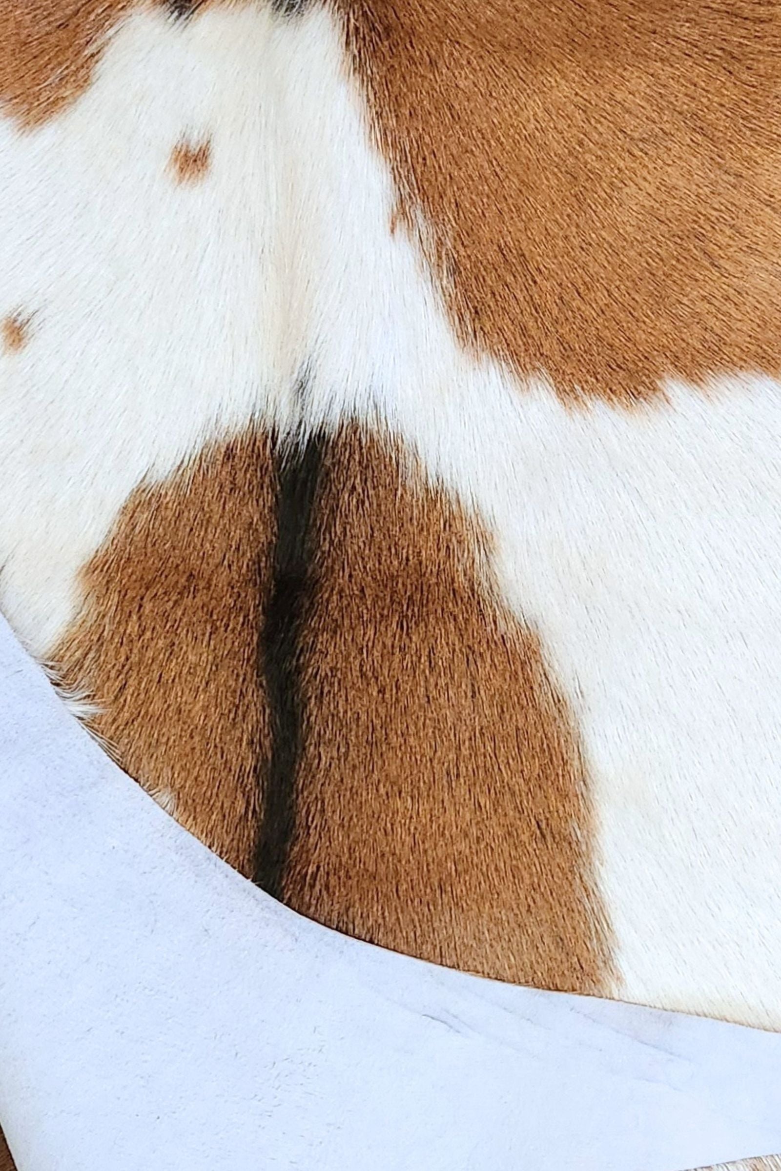 Reddish Brown & White Goat Hide Rug #427