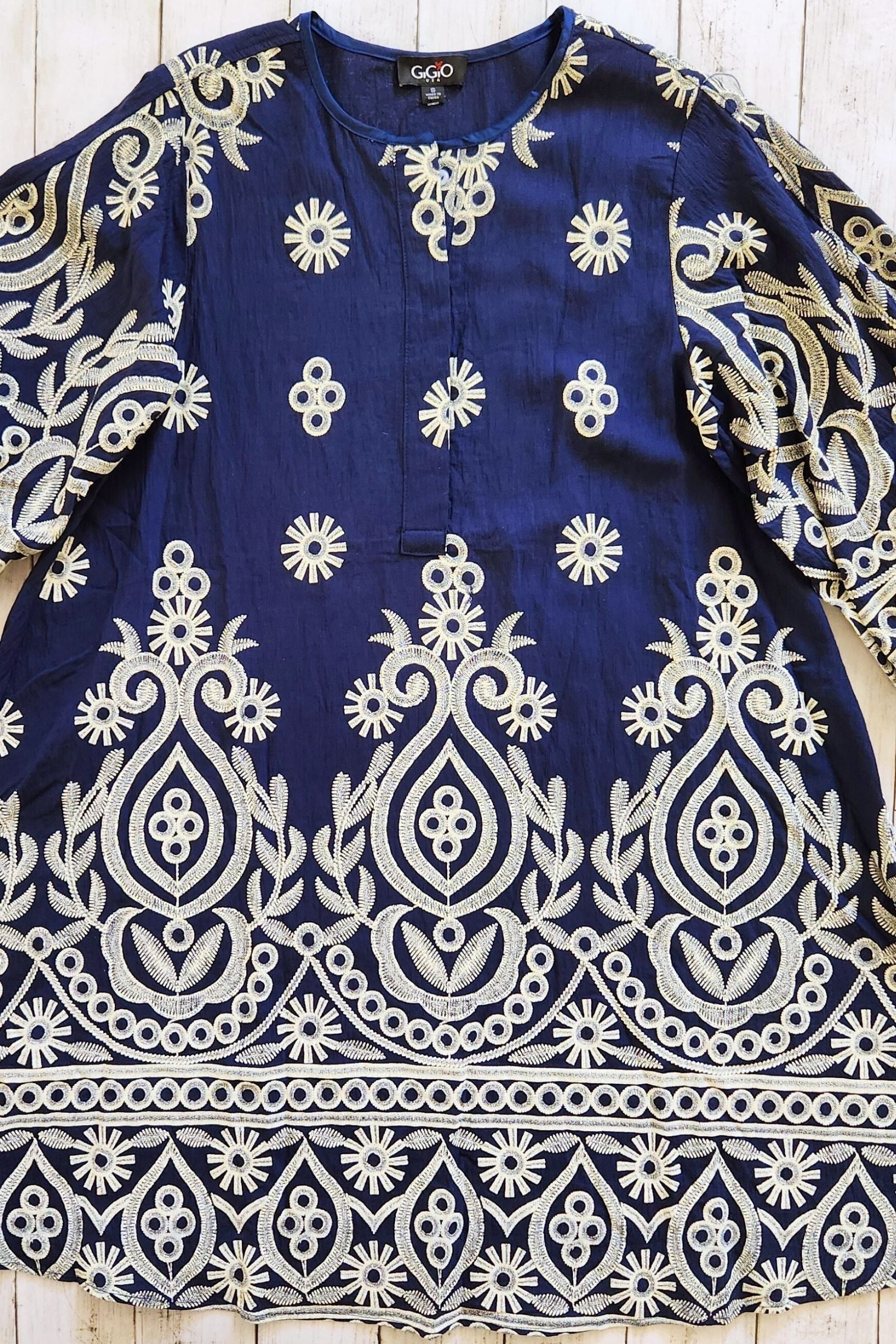 Navy Regal Print Dress