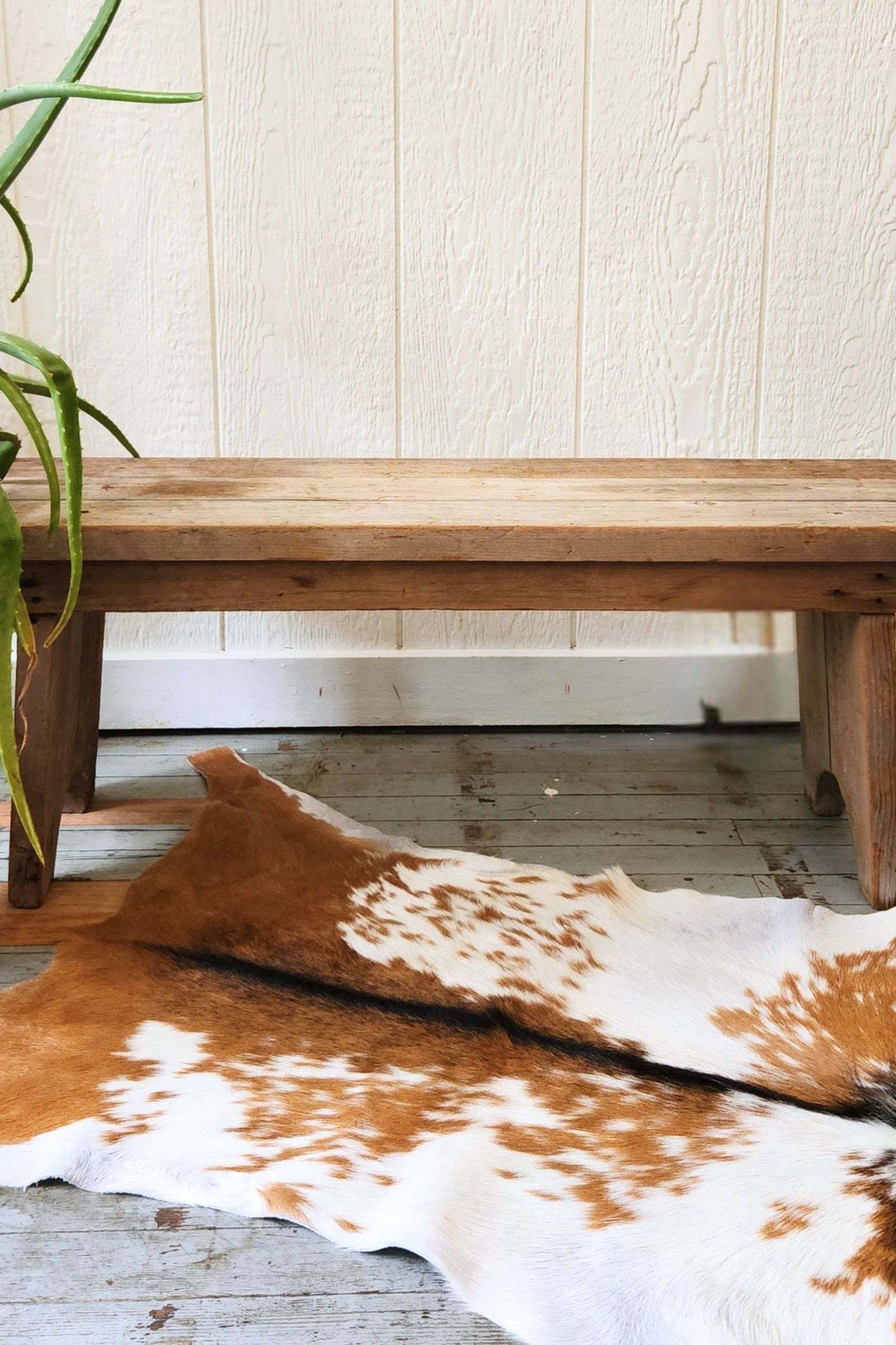 Brown & White Speckled Goat Hide Rug #449