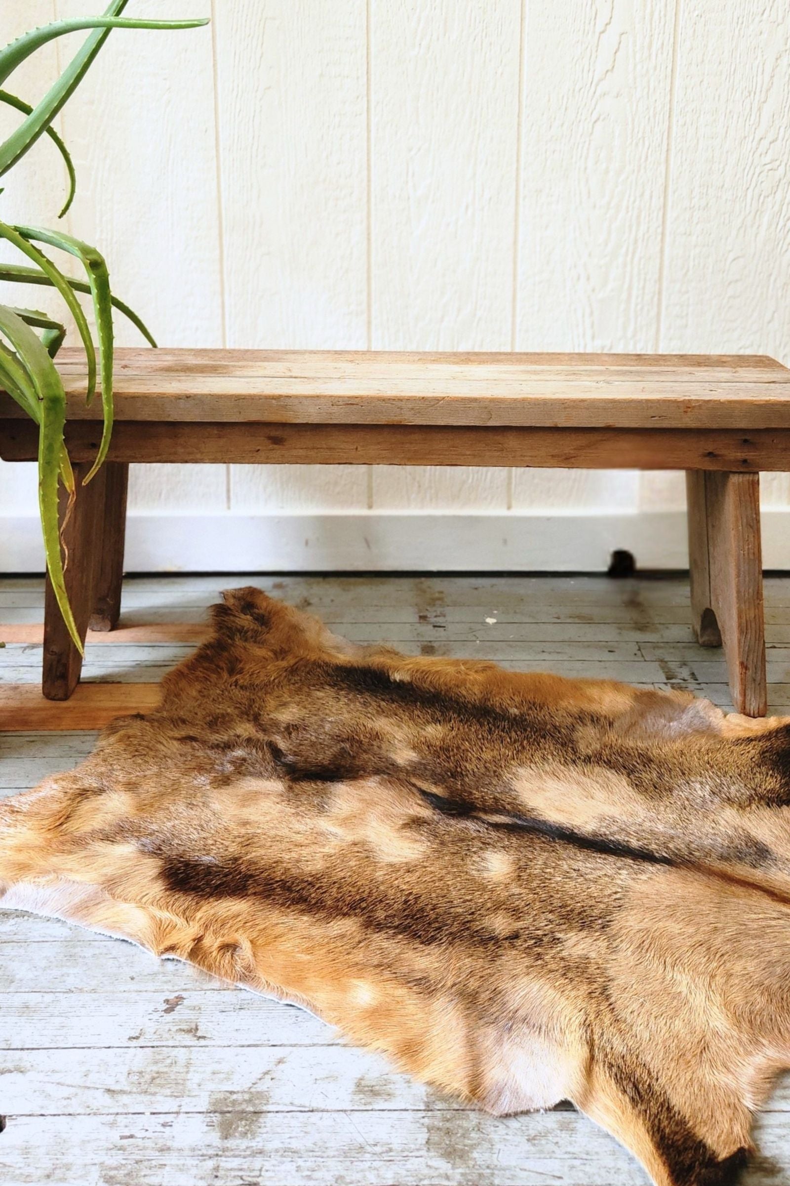 Light Brown & Tan Goat Hide Rug #455