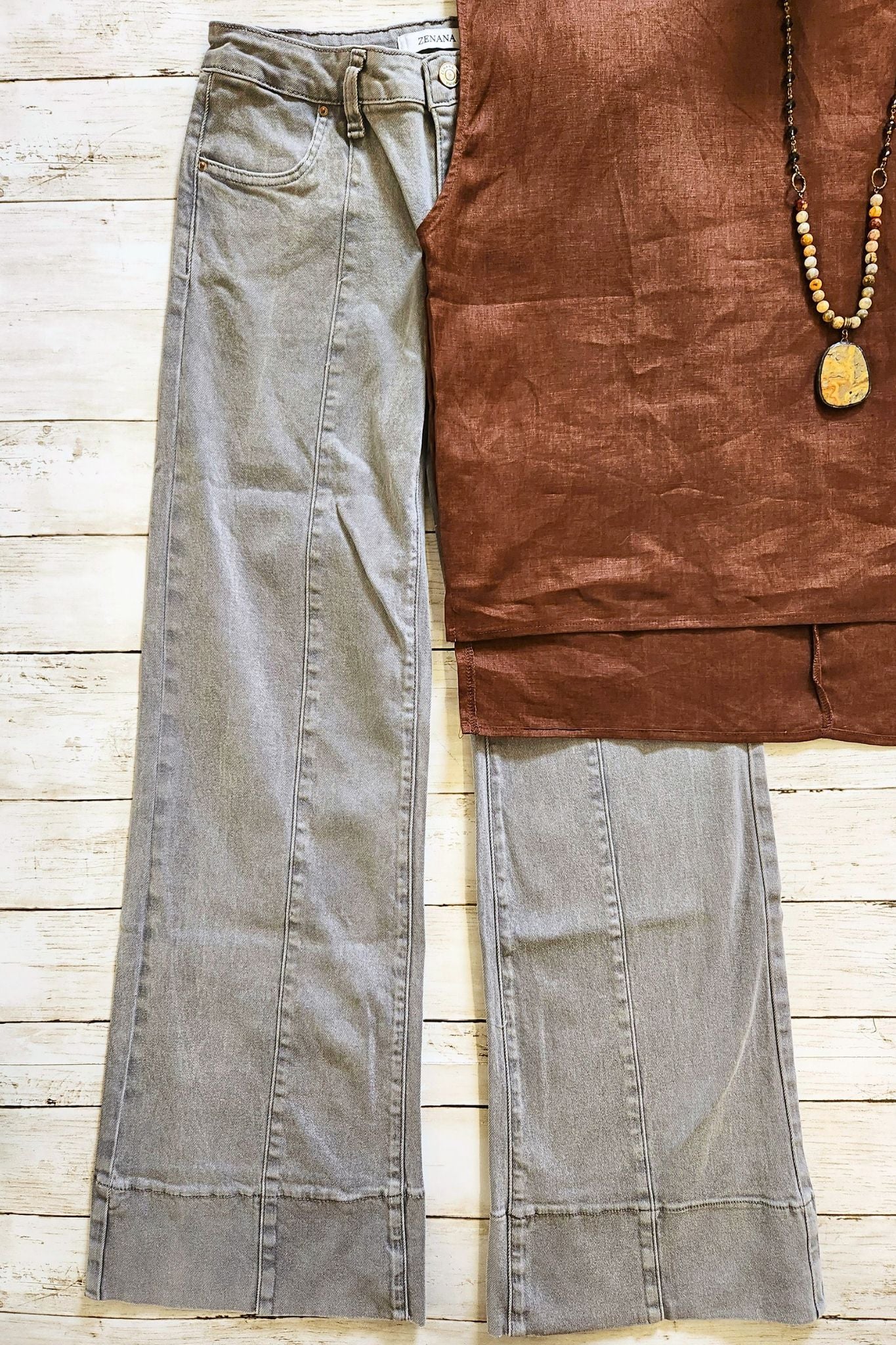 Mid-rise Gray Denim Jeans