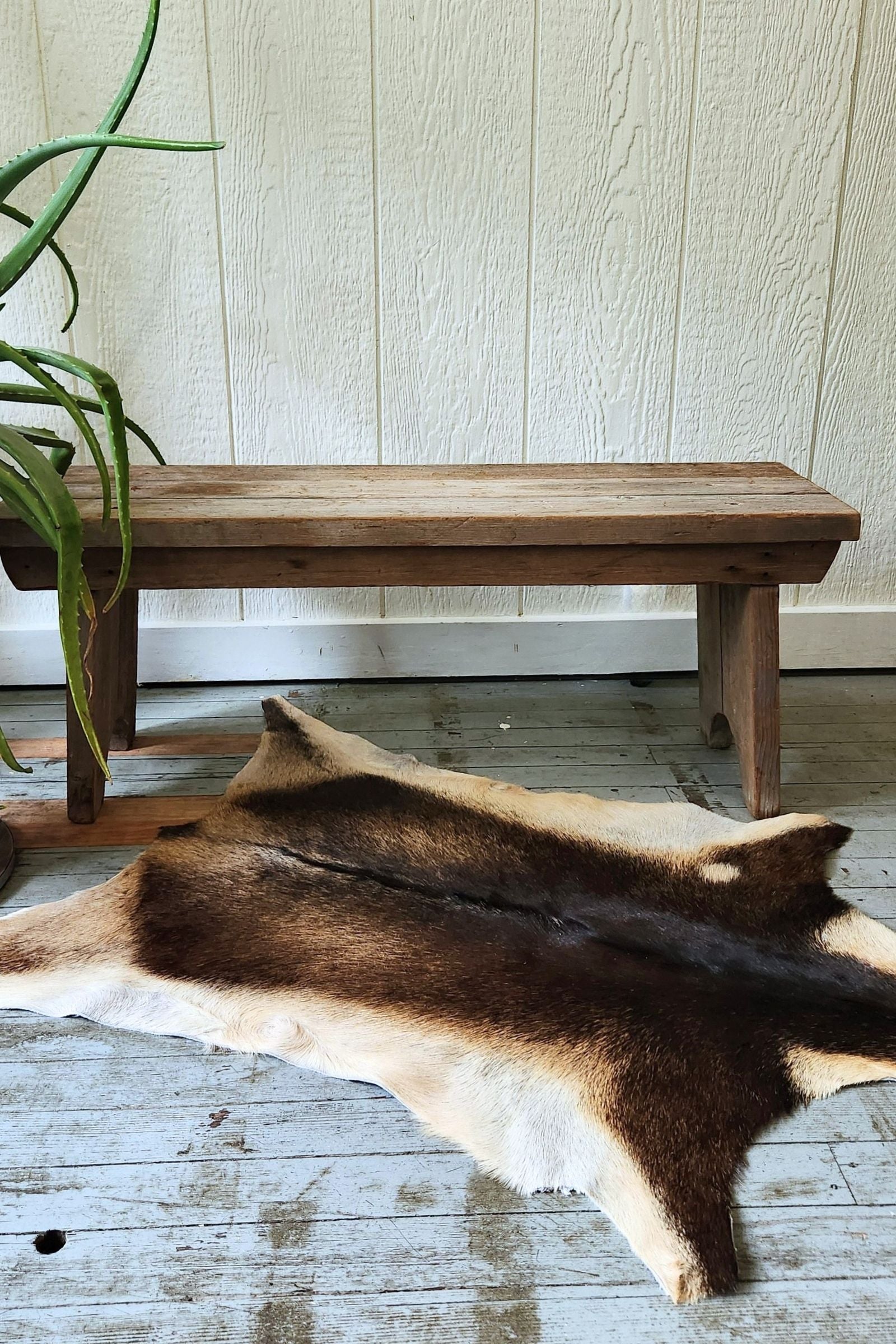 Brown & Tan Goat Hide Rug #460