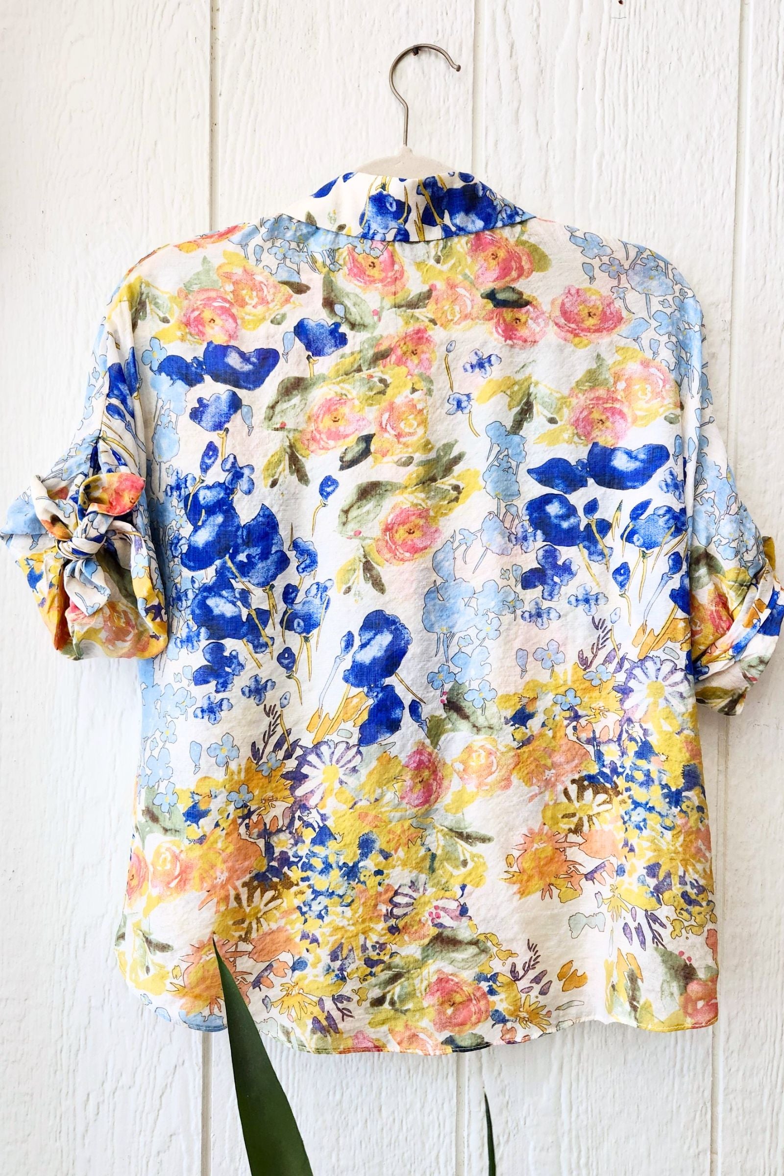 Watercolor Floral Print Blouse