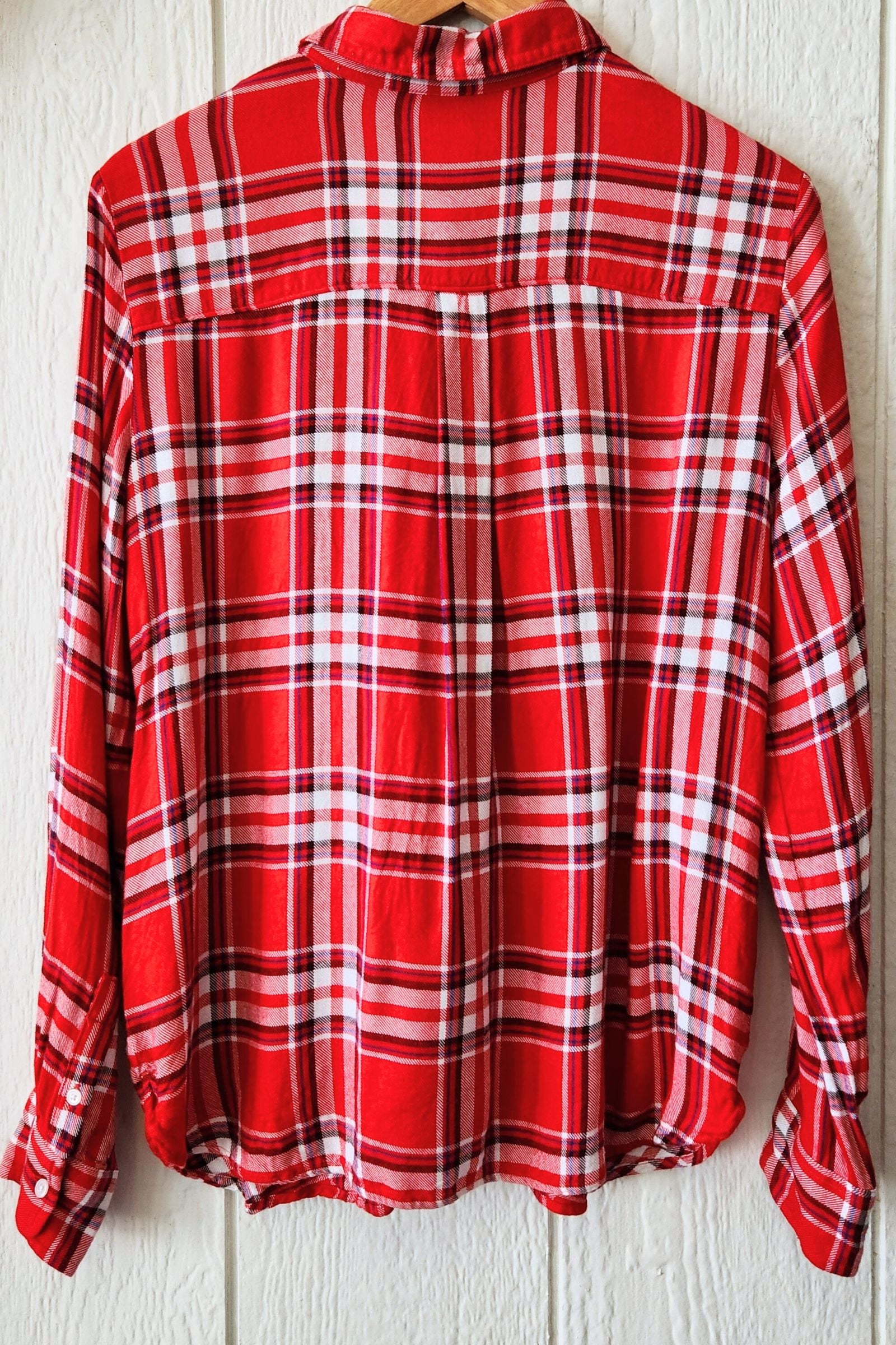 FOUND Red Plaid Button Down Shirt