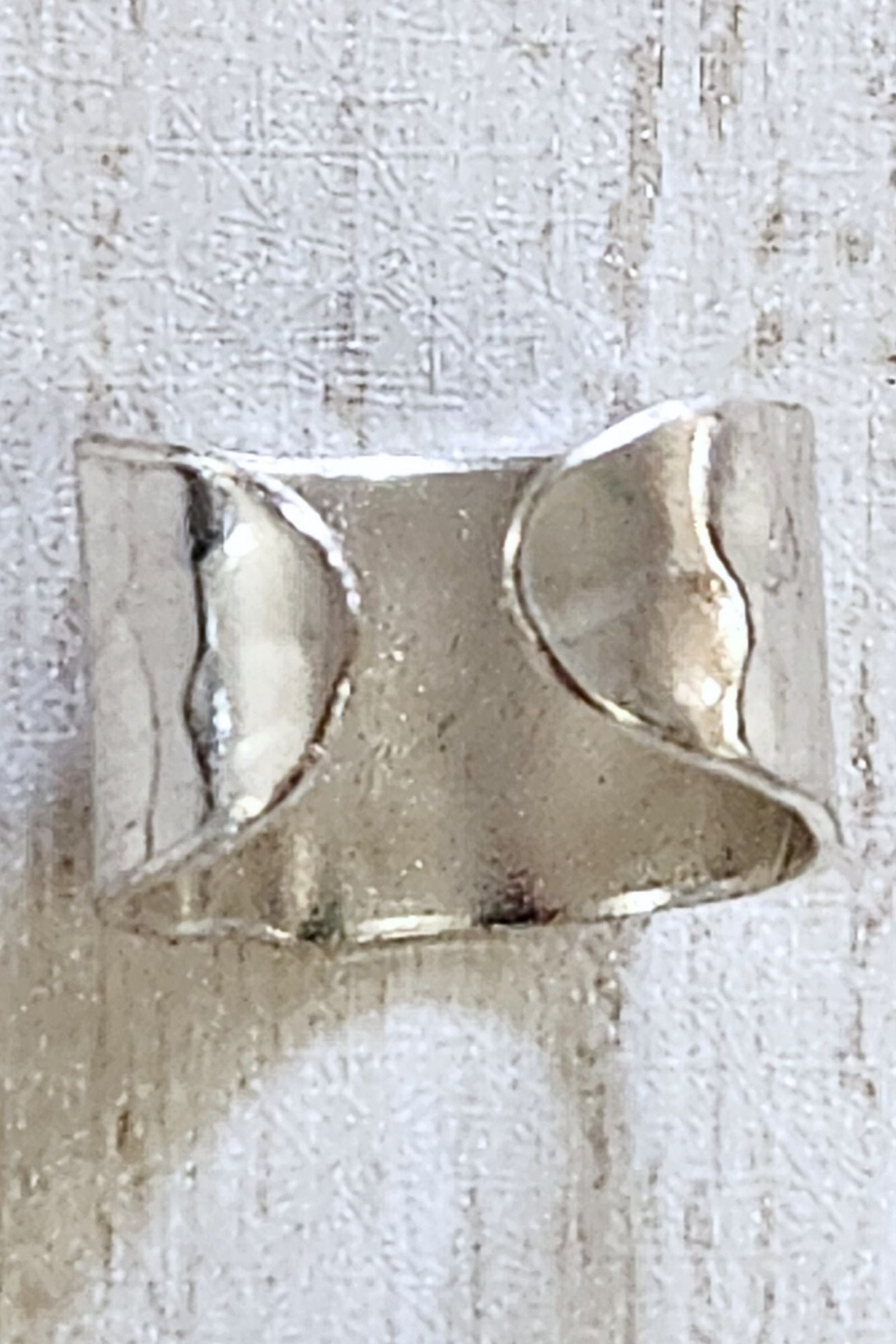 Silver Heart Cuff Ring