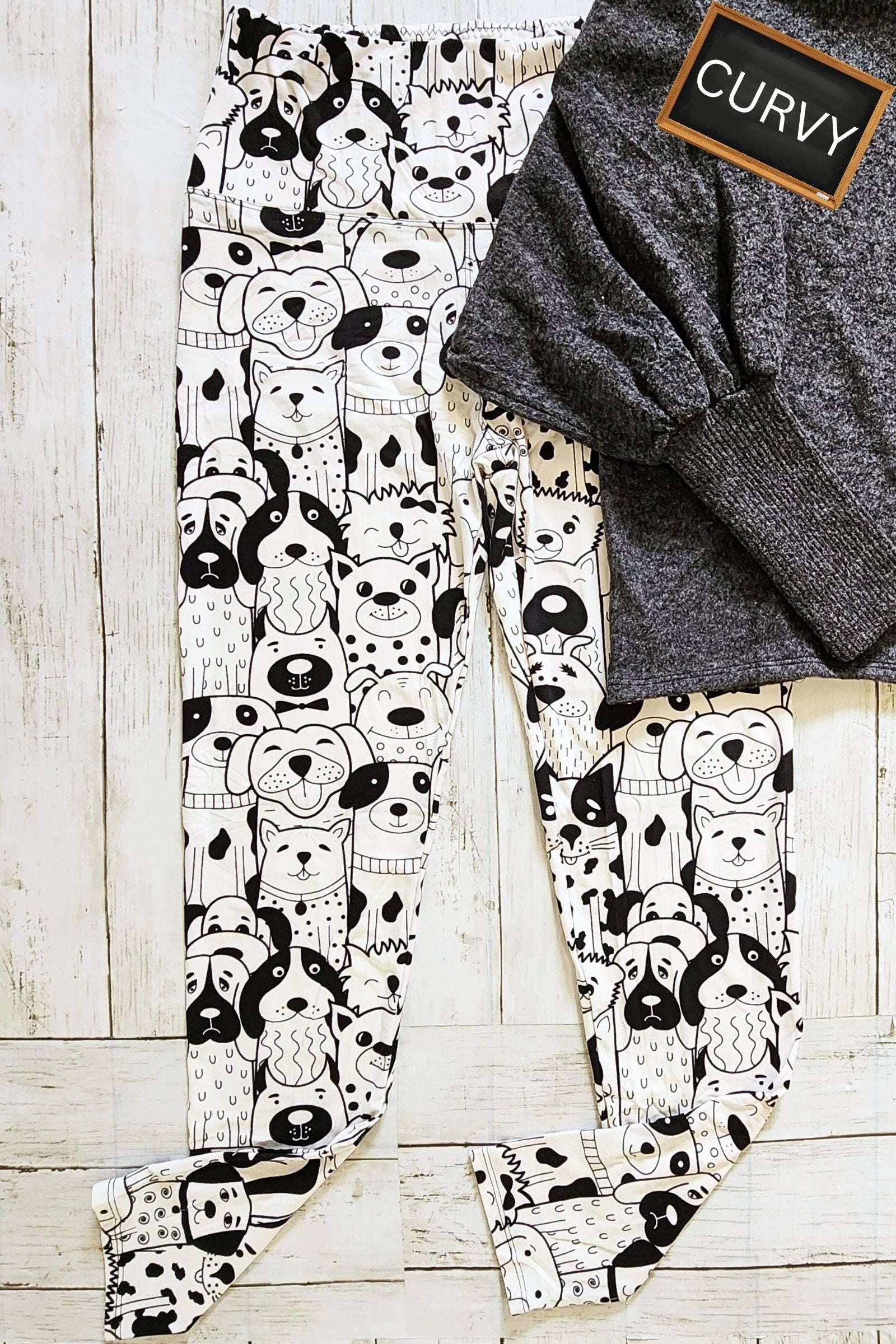 CURVY Dog Mom Yoga Leggings