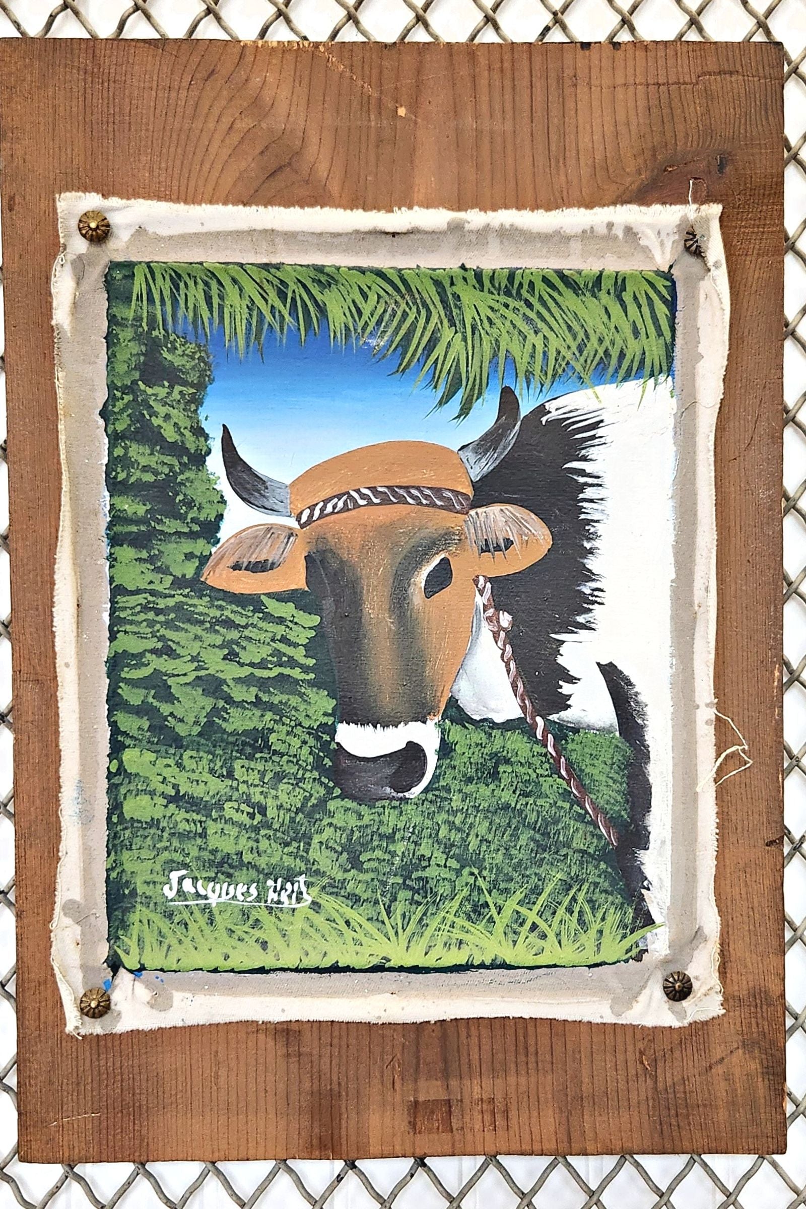 Hand Painted Haitian Cow