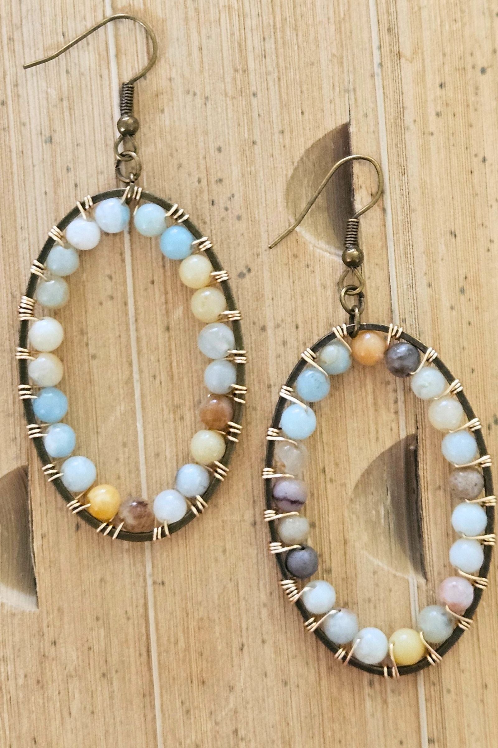 Calista Amazonite Beaded Earrings