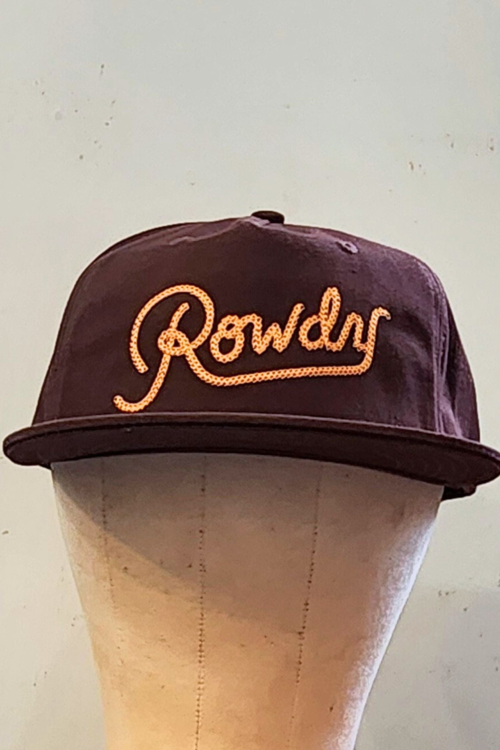 Rowdy Rope Script Snapback Hat