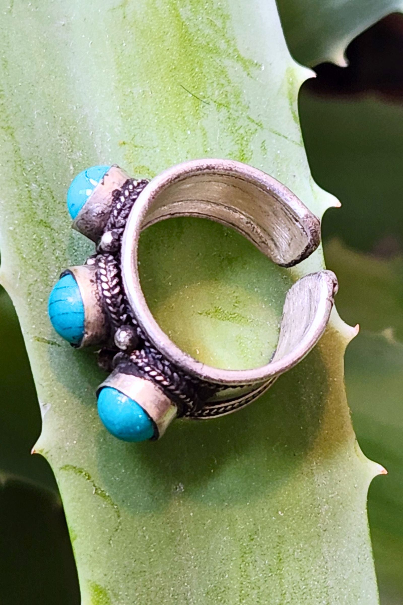 Triple Stone Turquoise Ring