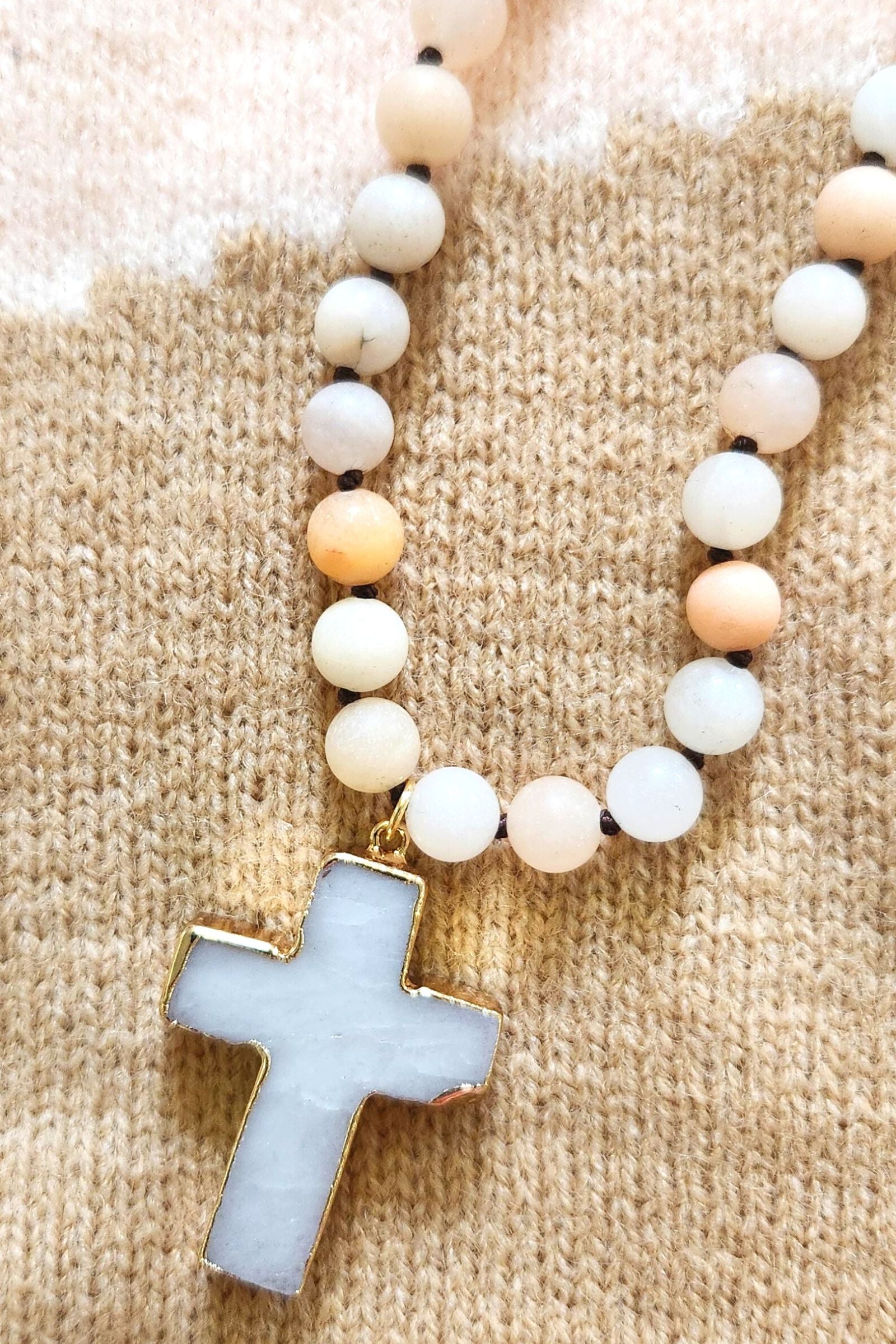 Eve Blush Cross Pendant Necklace