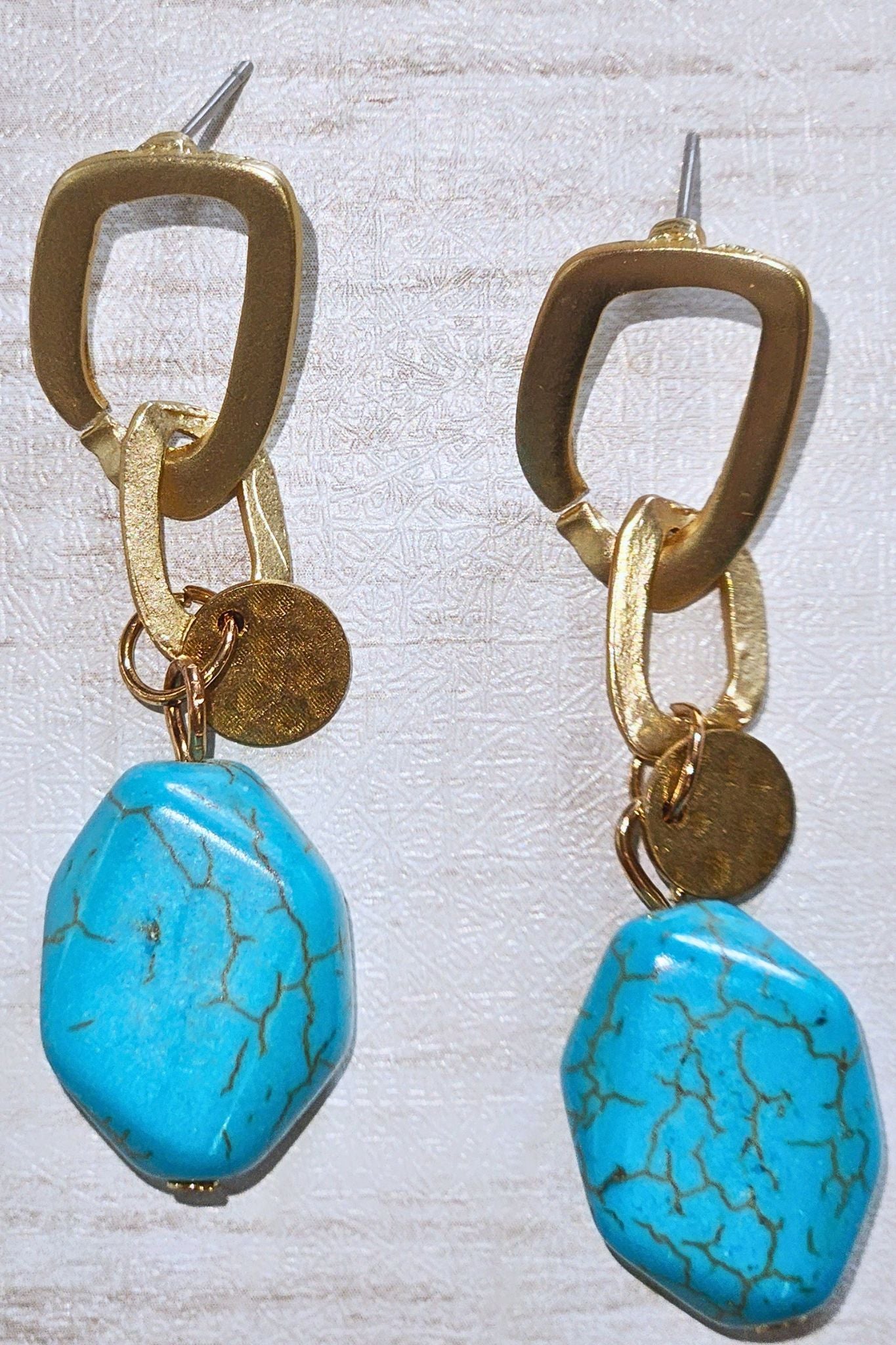 Turquoise Stone Drop Earrings