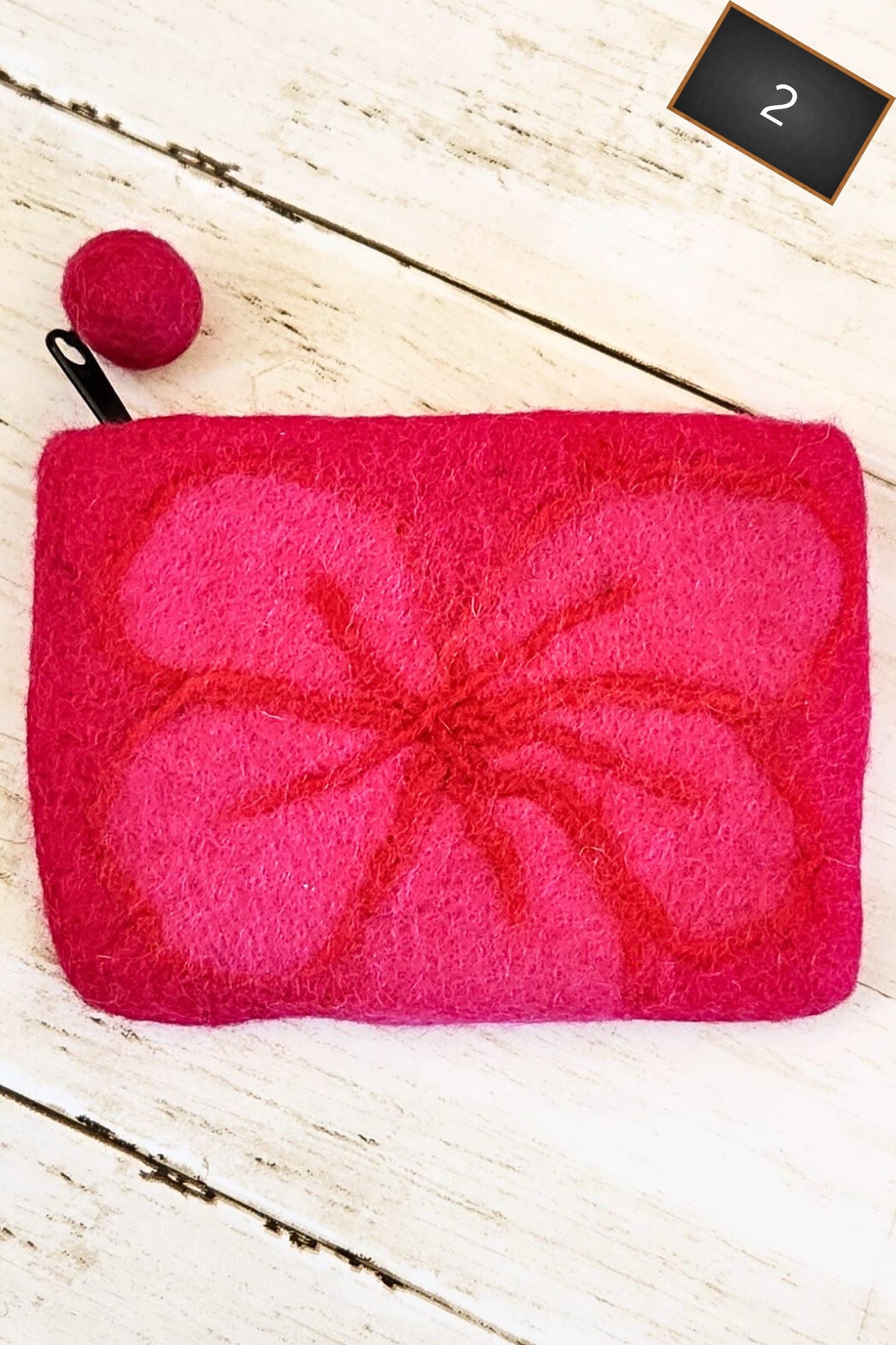 Felted Floral Coin Purse