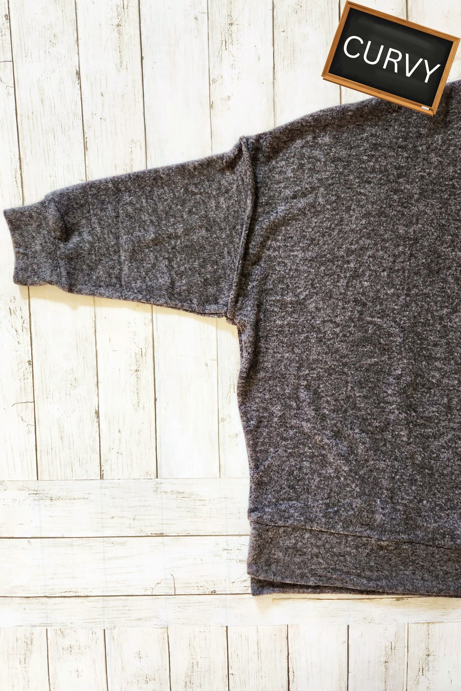CURVY Brushed Melange Hacci Oversized Sweater