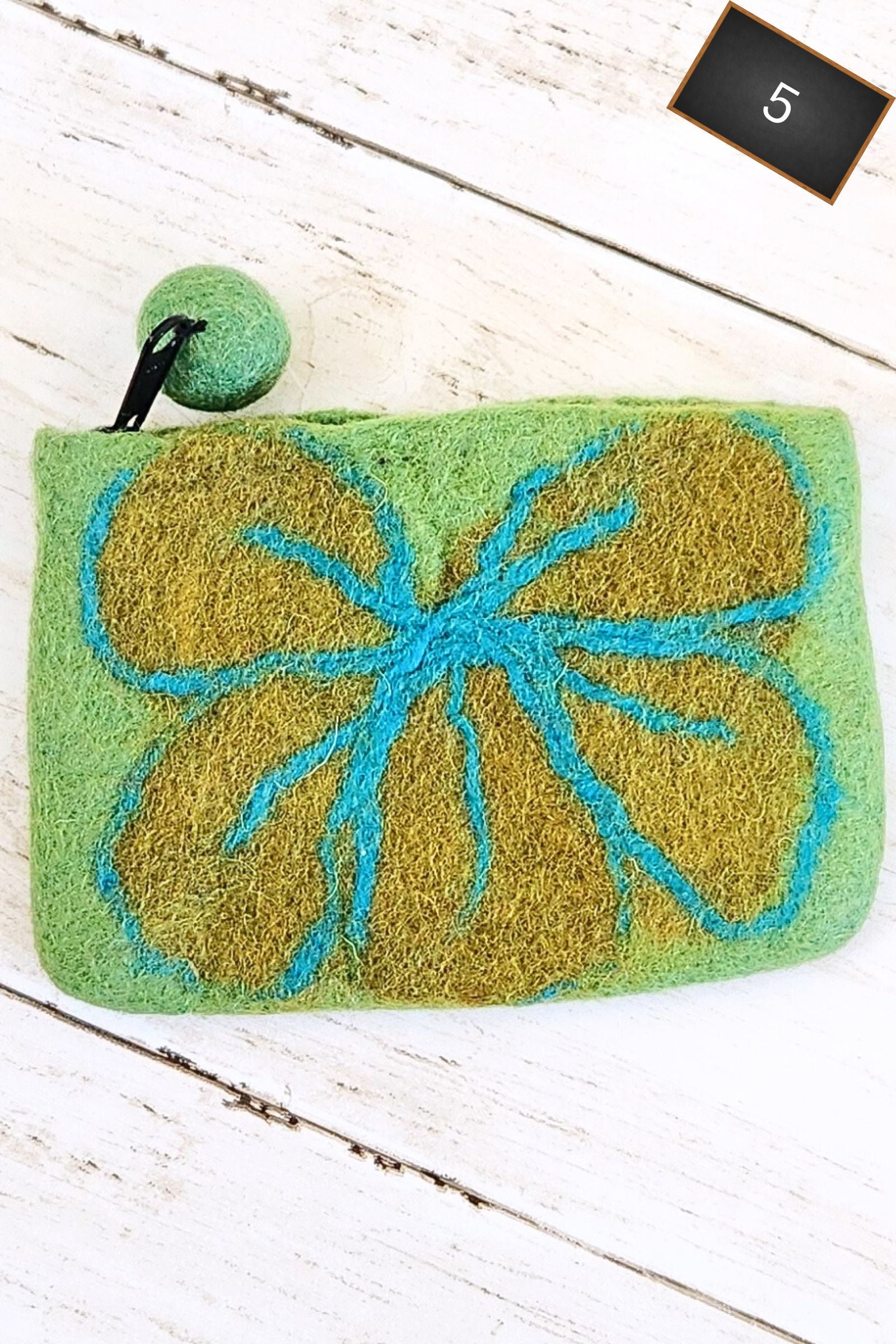 Felted Floral Coin Purse