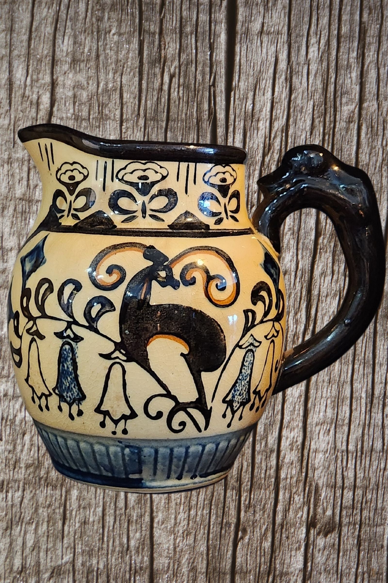 1920's Hotta Yu Shoten & Co Hand Painted Deer Pitcher