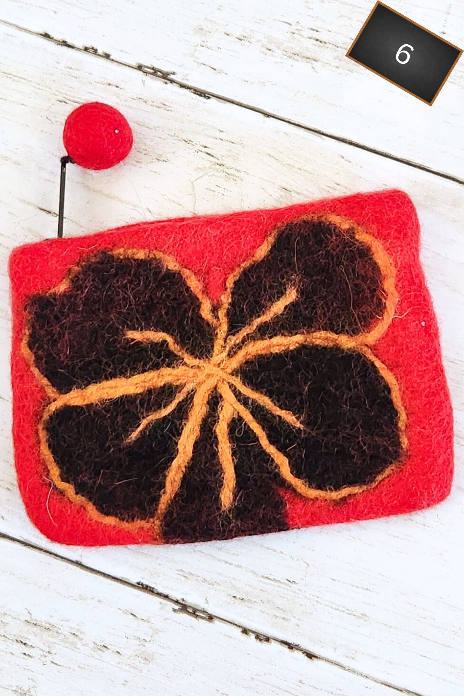 Felted Floral Coin Purse