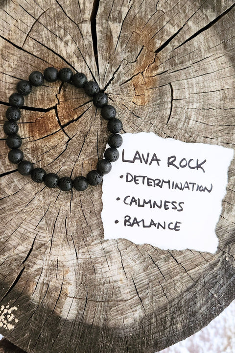 Lava Rock Stone Stretch Bracelet