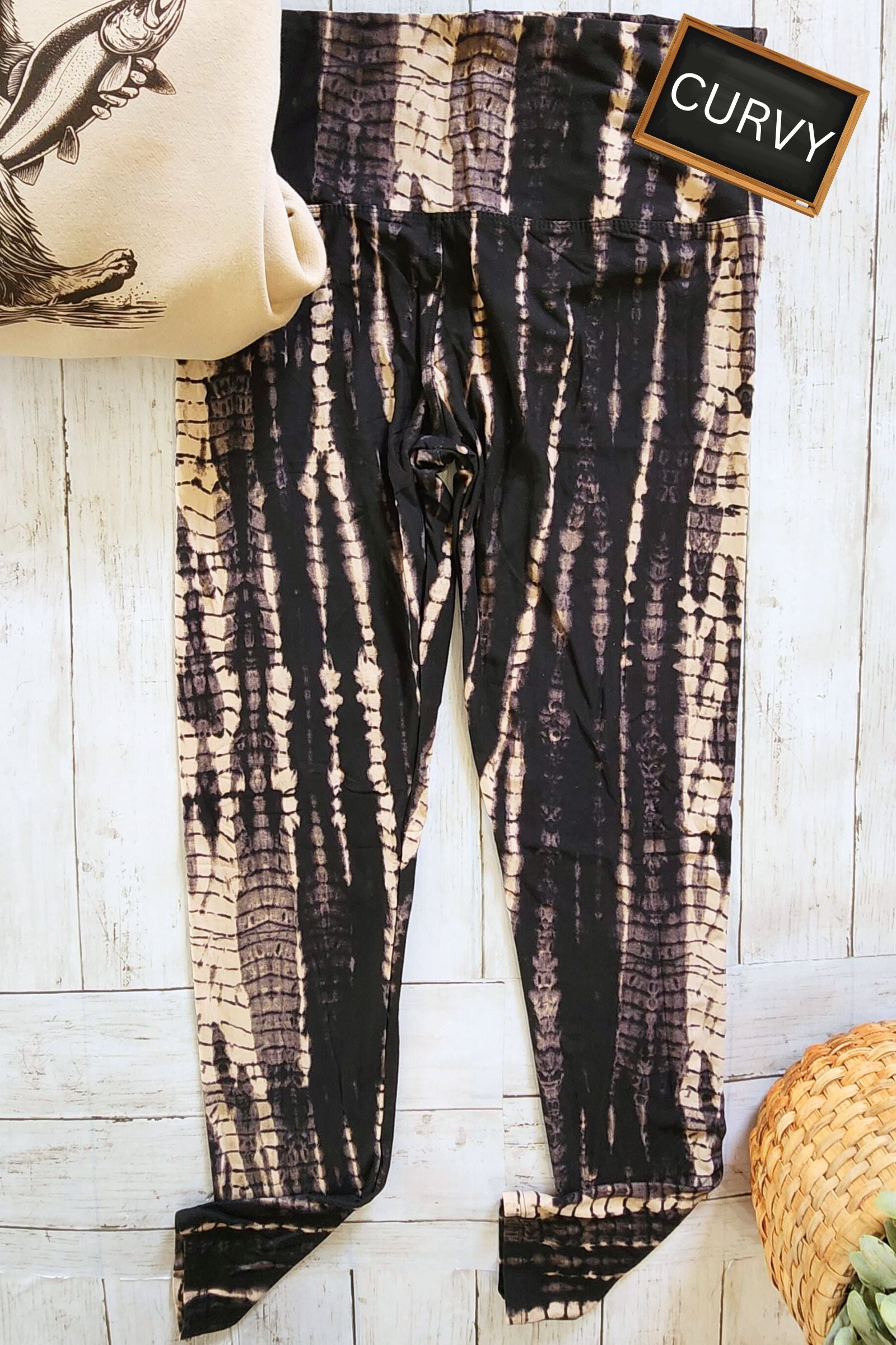 CURVY Snakeskin Tie Dye Yoga Leggings