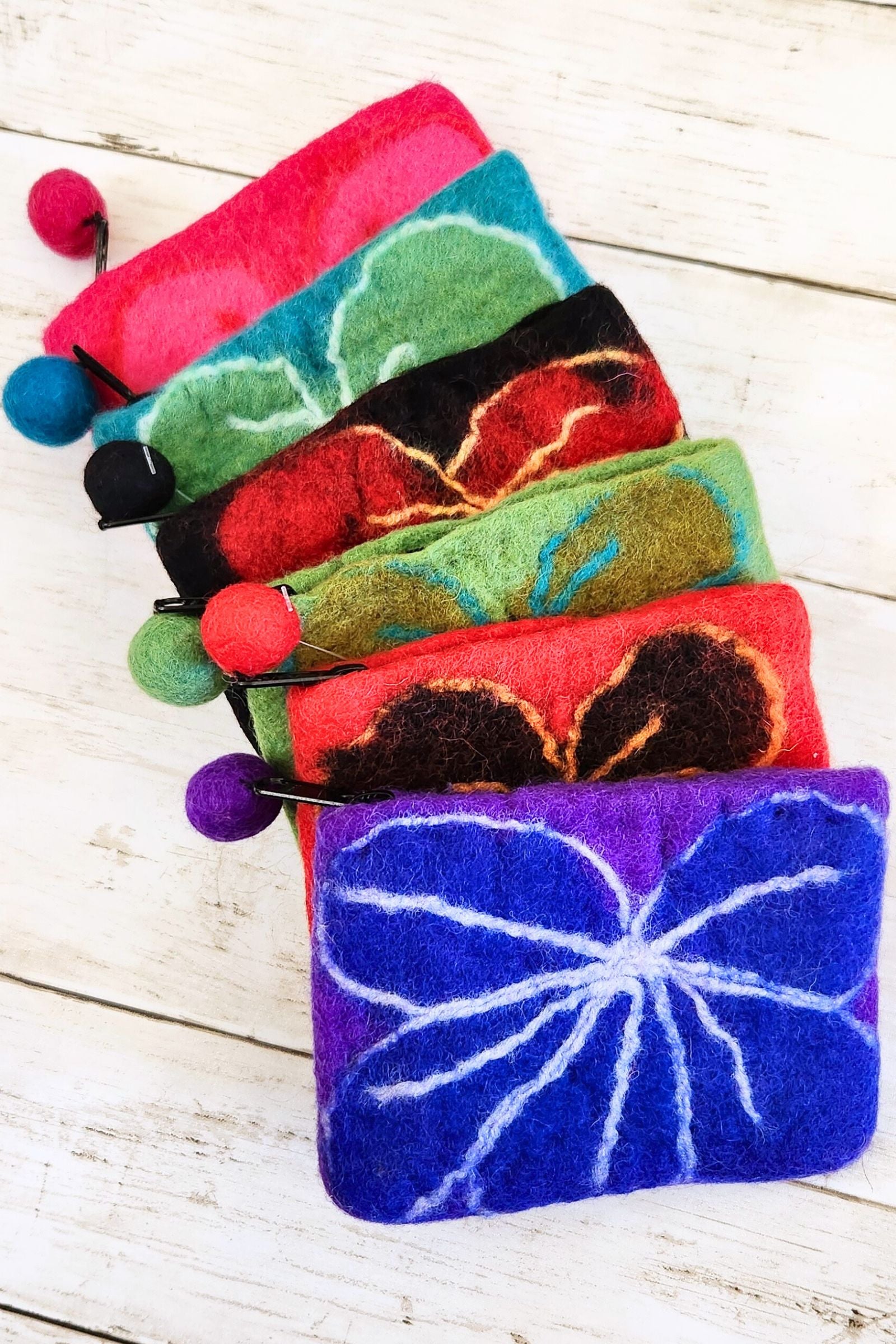 Felted Floral Coin Purse