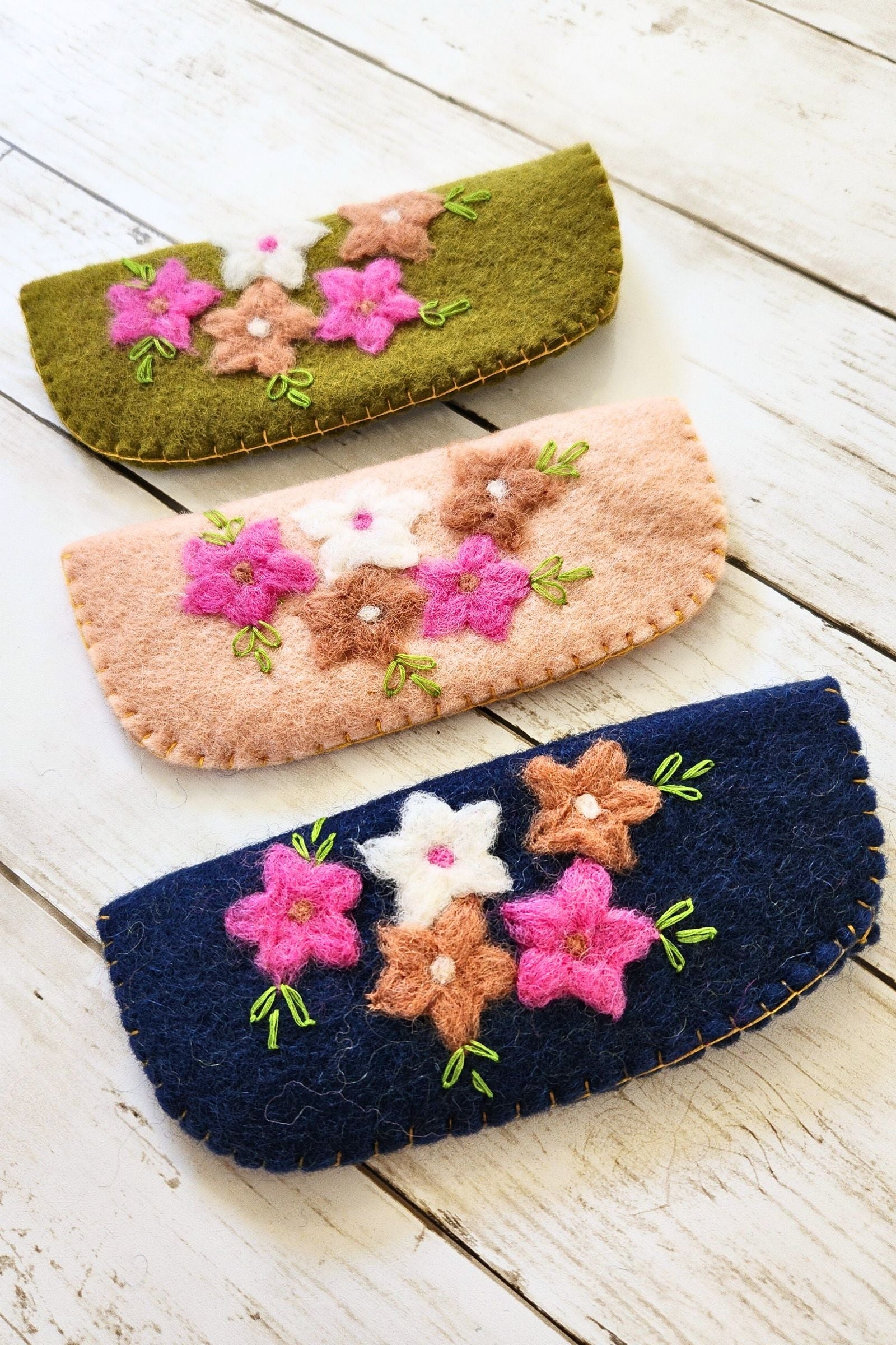 Indigo Felted Sunglass Case