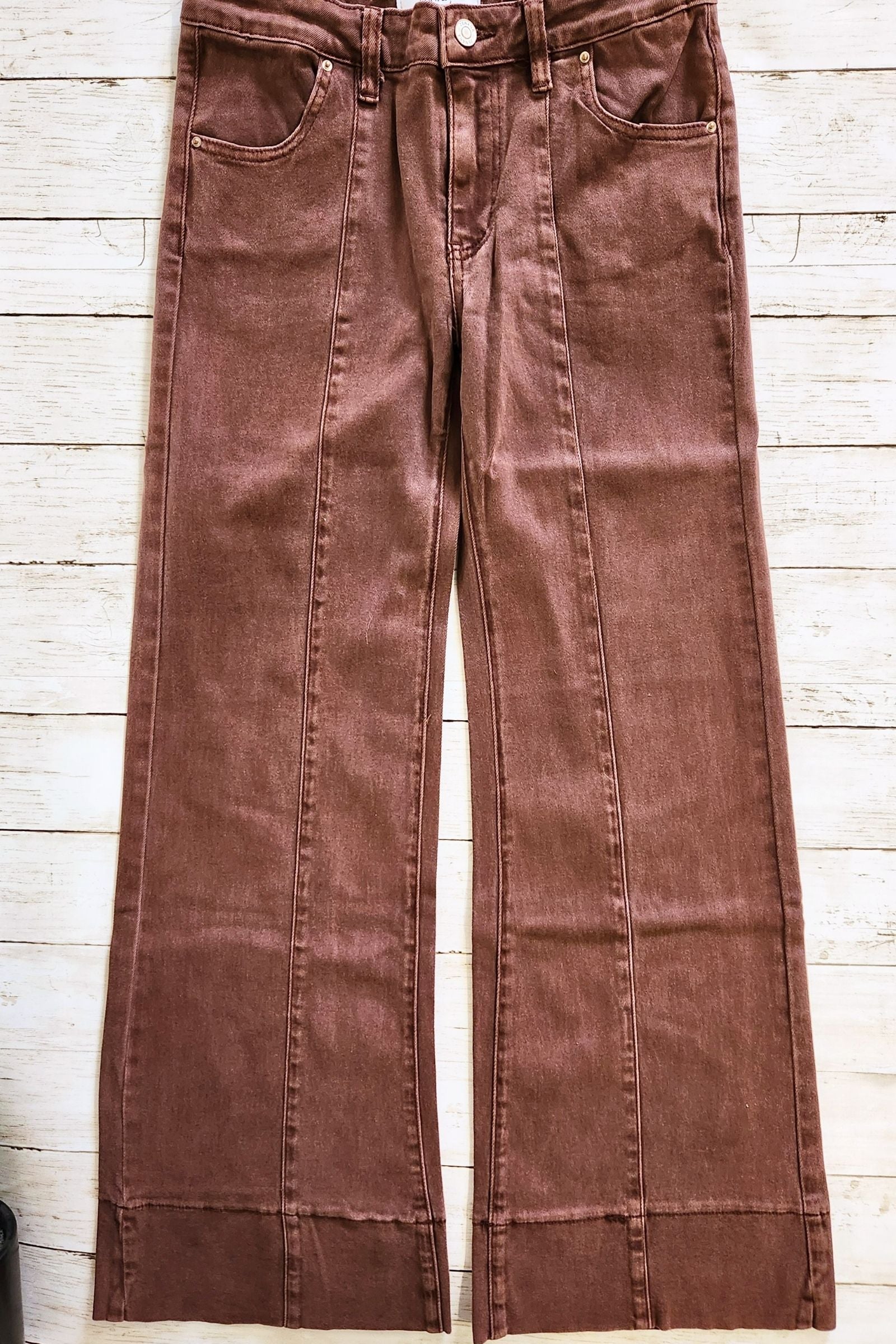 Mid-rise Brown Denim Jeans