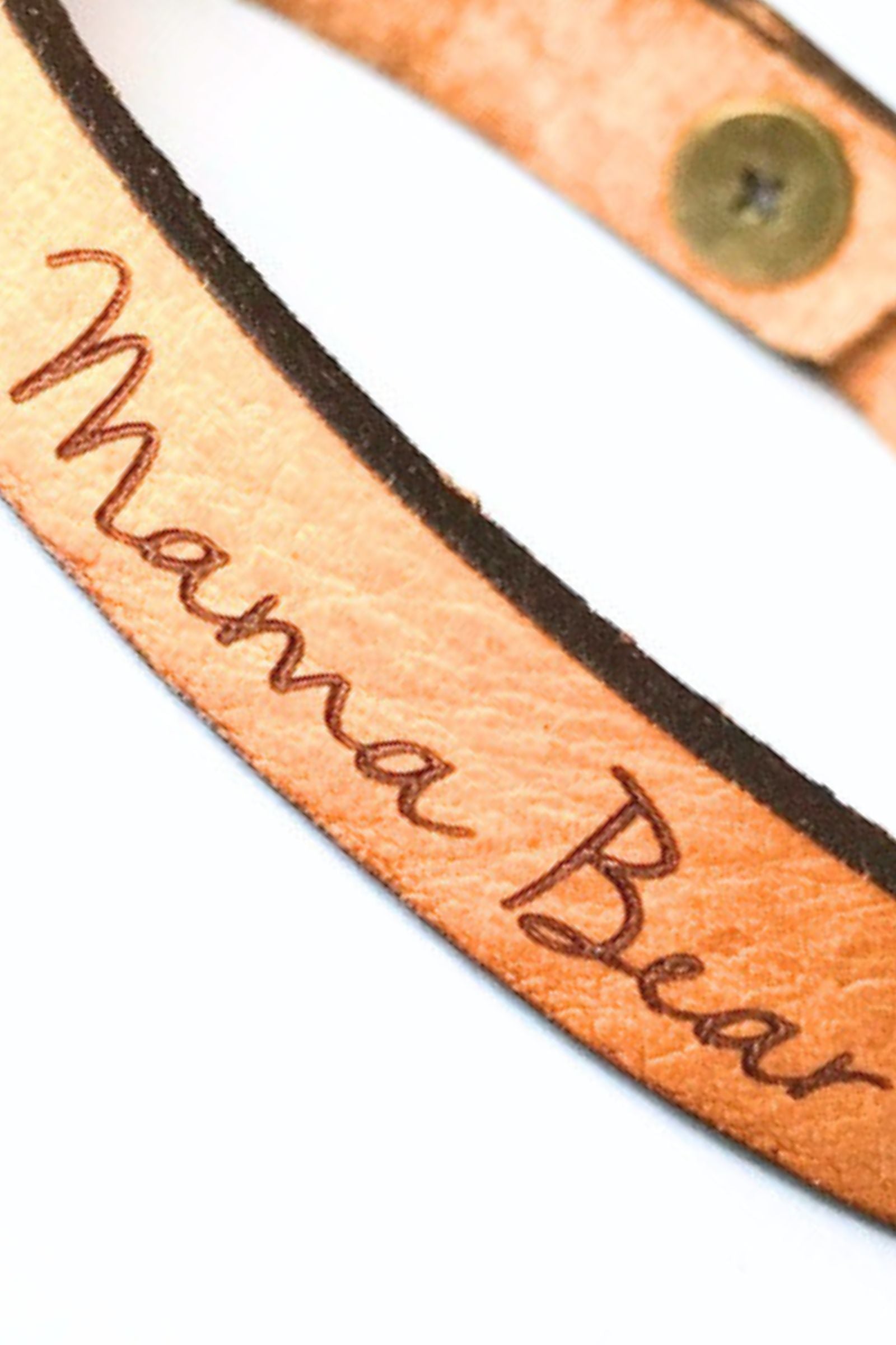 Mama Bear Leather Bracelet