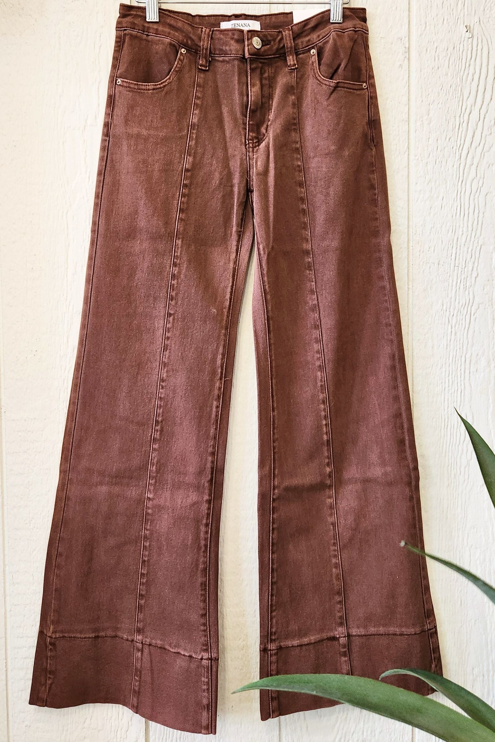 Mid-rise Brown Denim Jeans