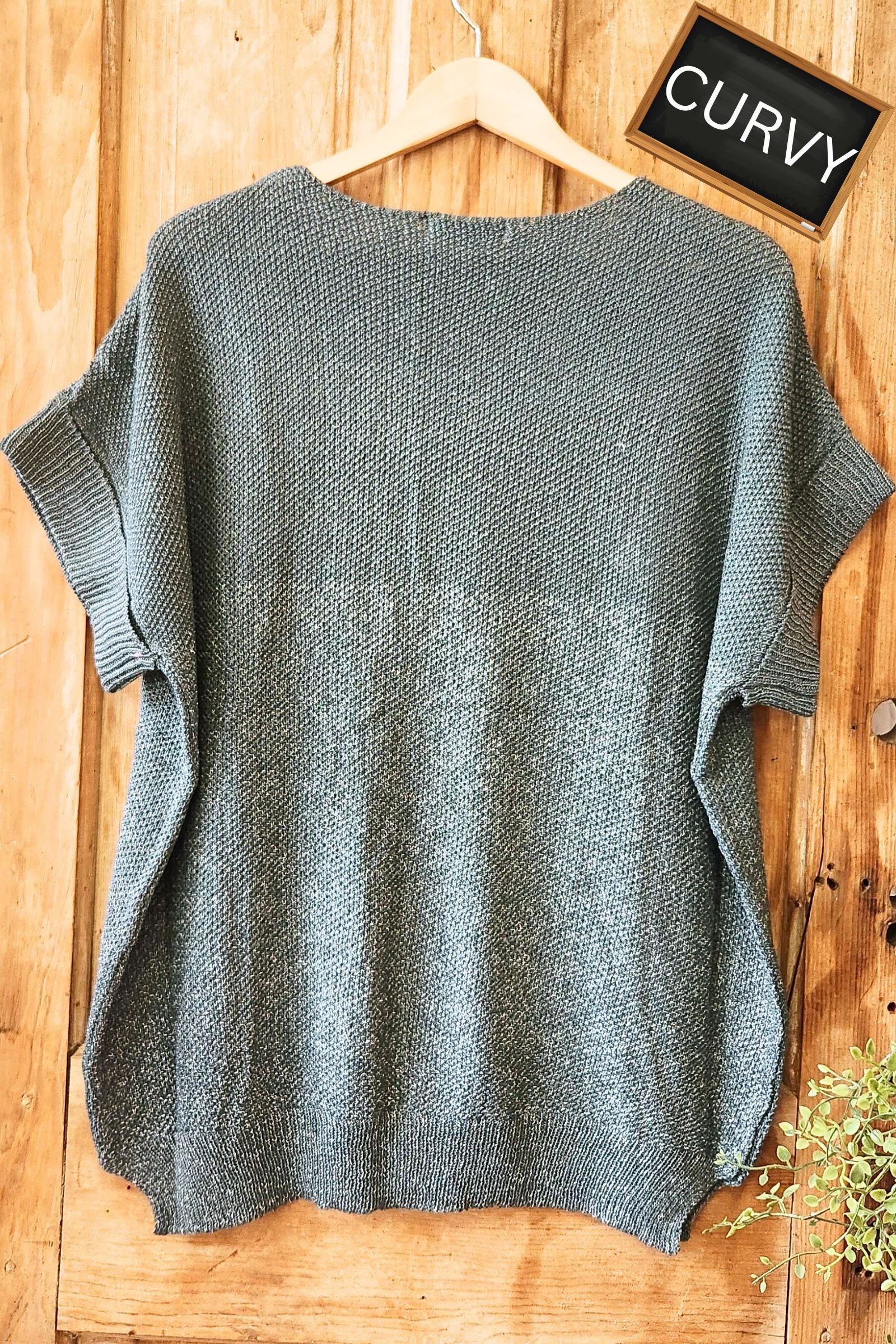 CURVY Ash Jade Center Seam Sweater