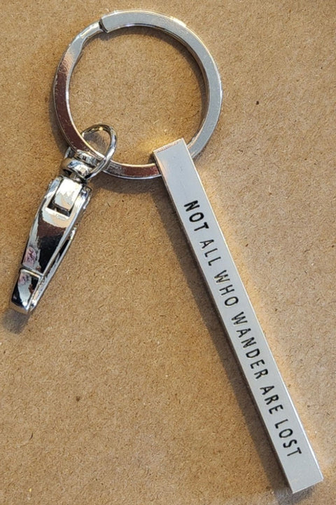 Not All Who Wander Bar Keychain
