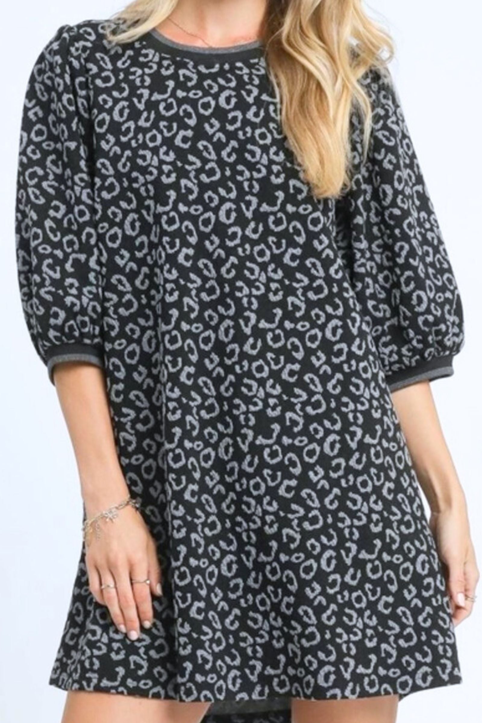 Jacquard Leopard Mini Dress