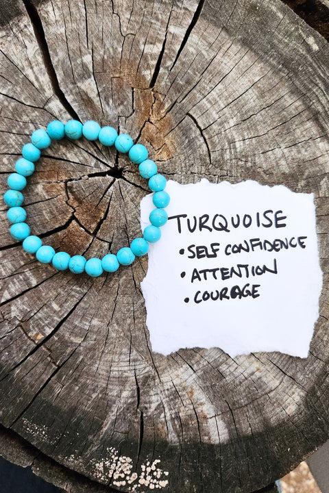 Turquoise Crystal Stone Stretch Bracelet