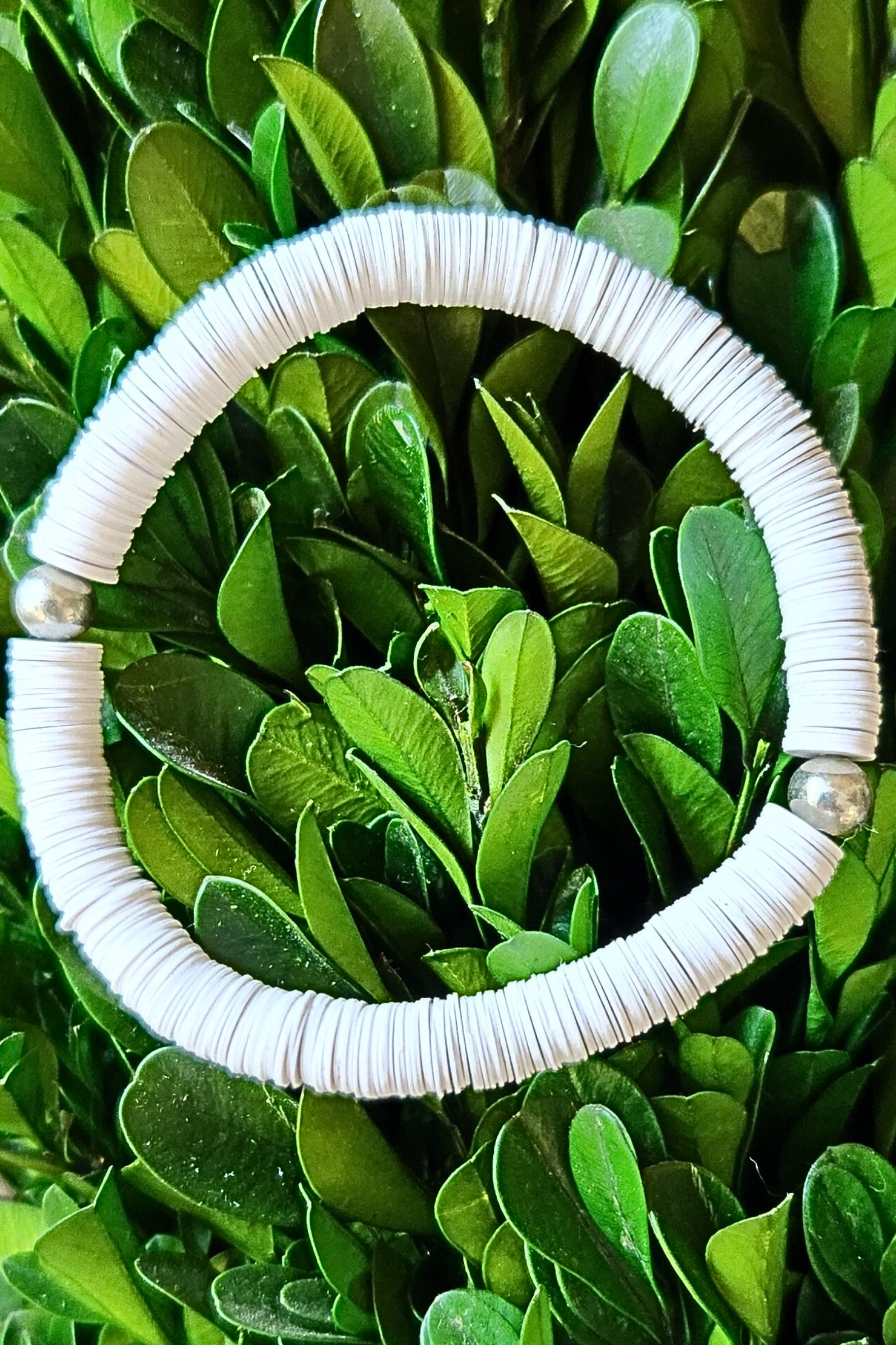 White Game Day Sequin Stretch Bracelet