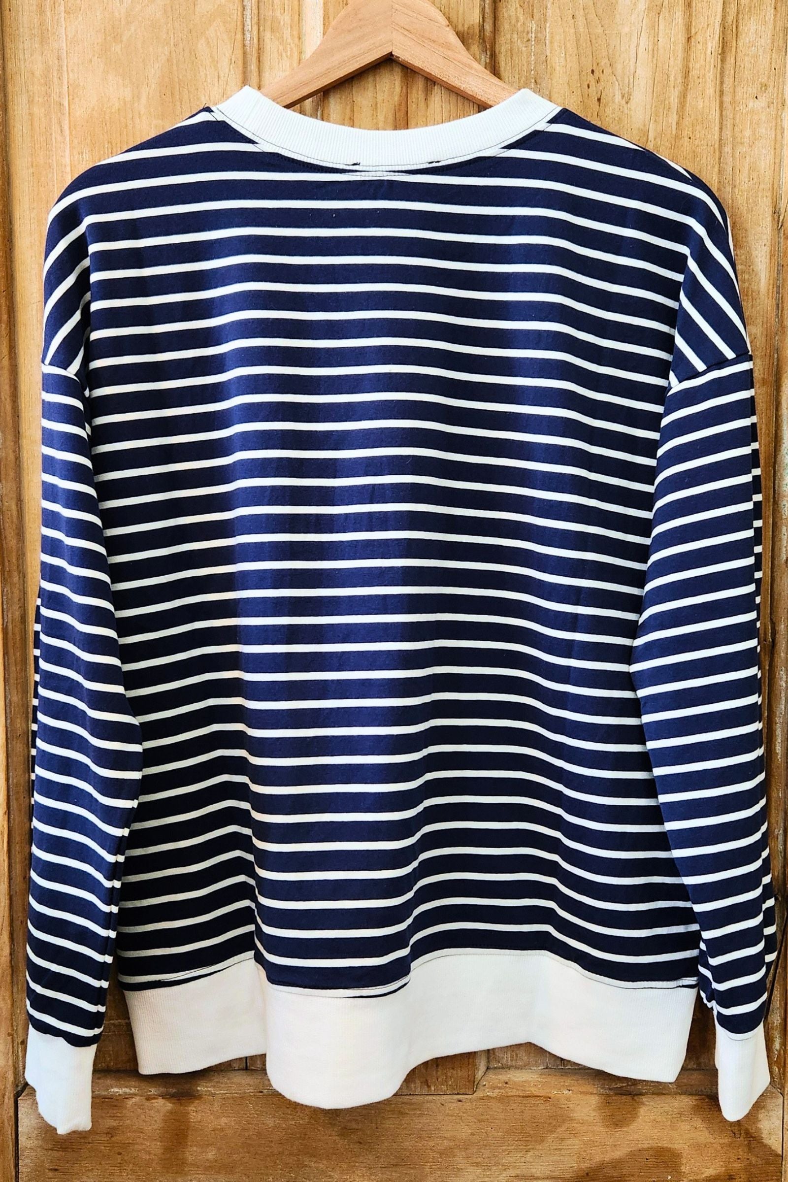 Navy & White Stripe Pullover Top