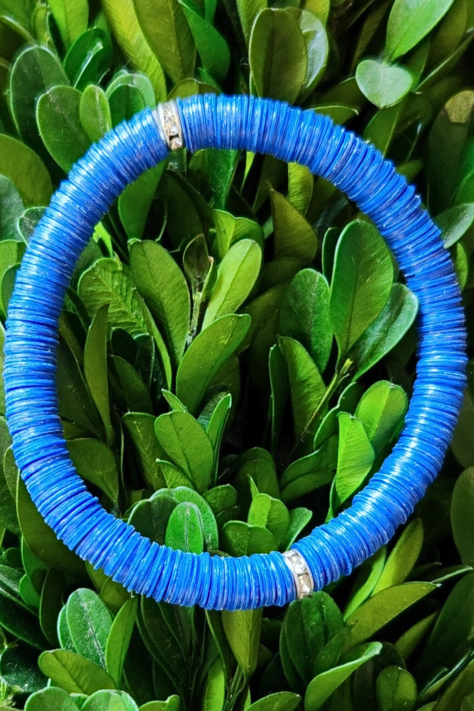 Blue Game Day Sequin Stretch Bracelet