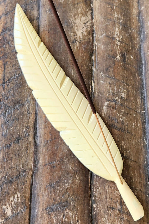 Wood Feather Incense Holder