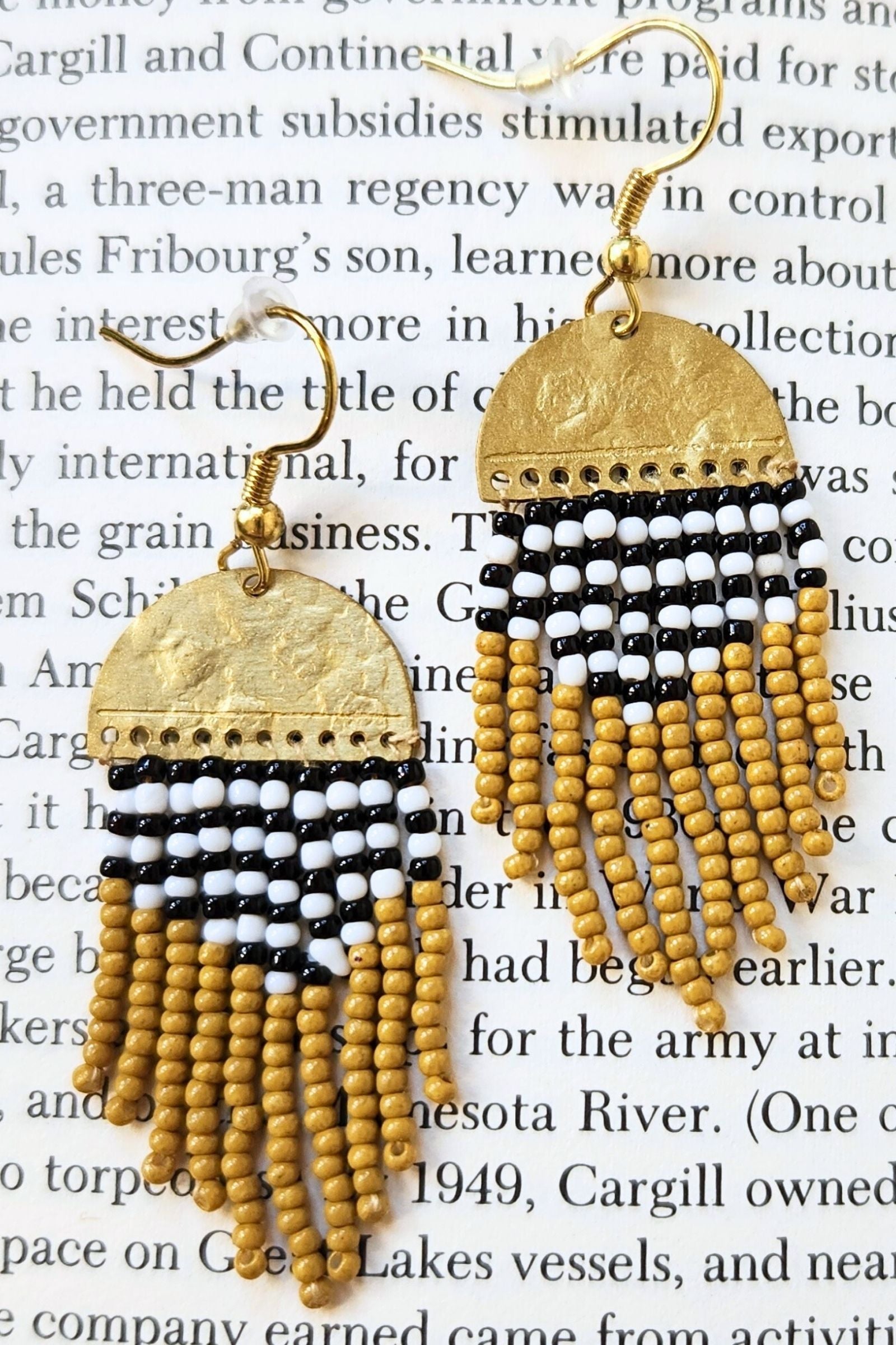 Gold & Mustard Fringe Earrings