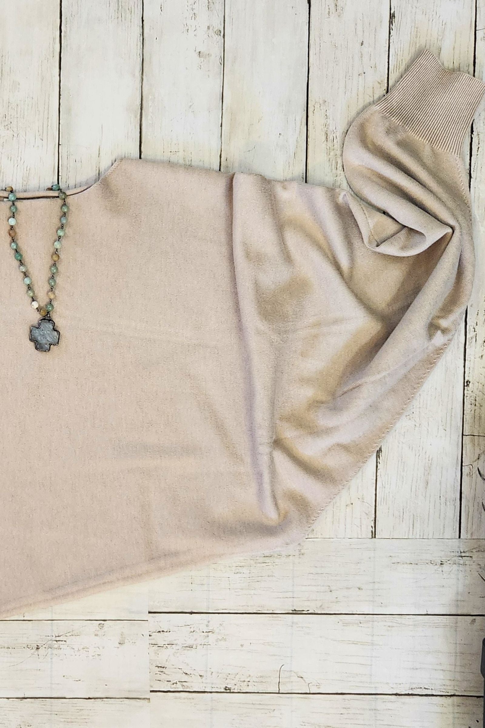 Beige Asymmetrical Sweater Top