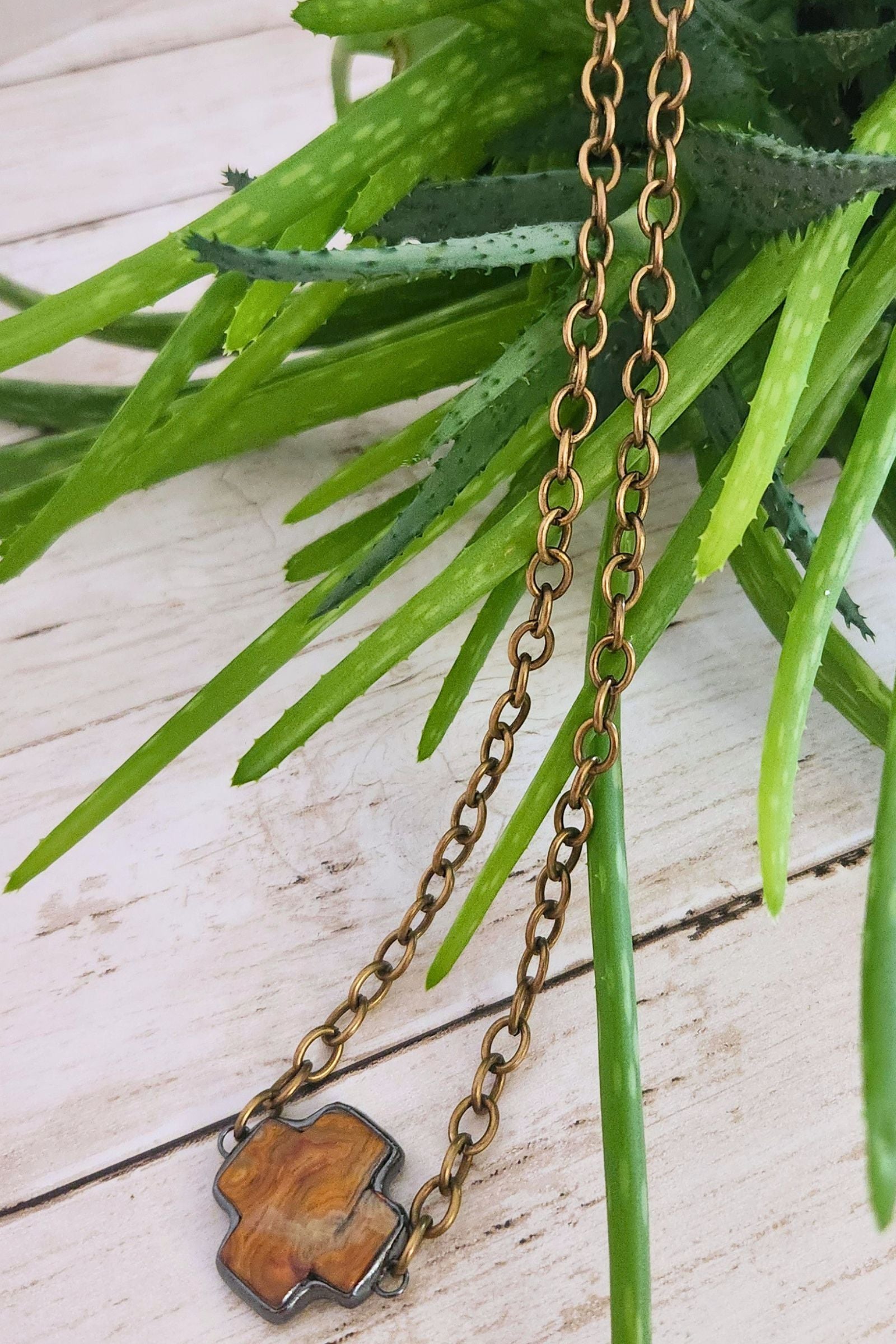 Danica Agate Cross Necklace