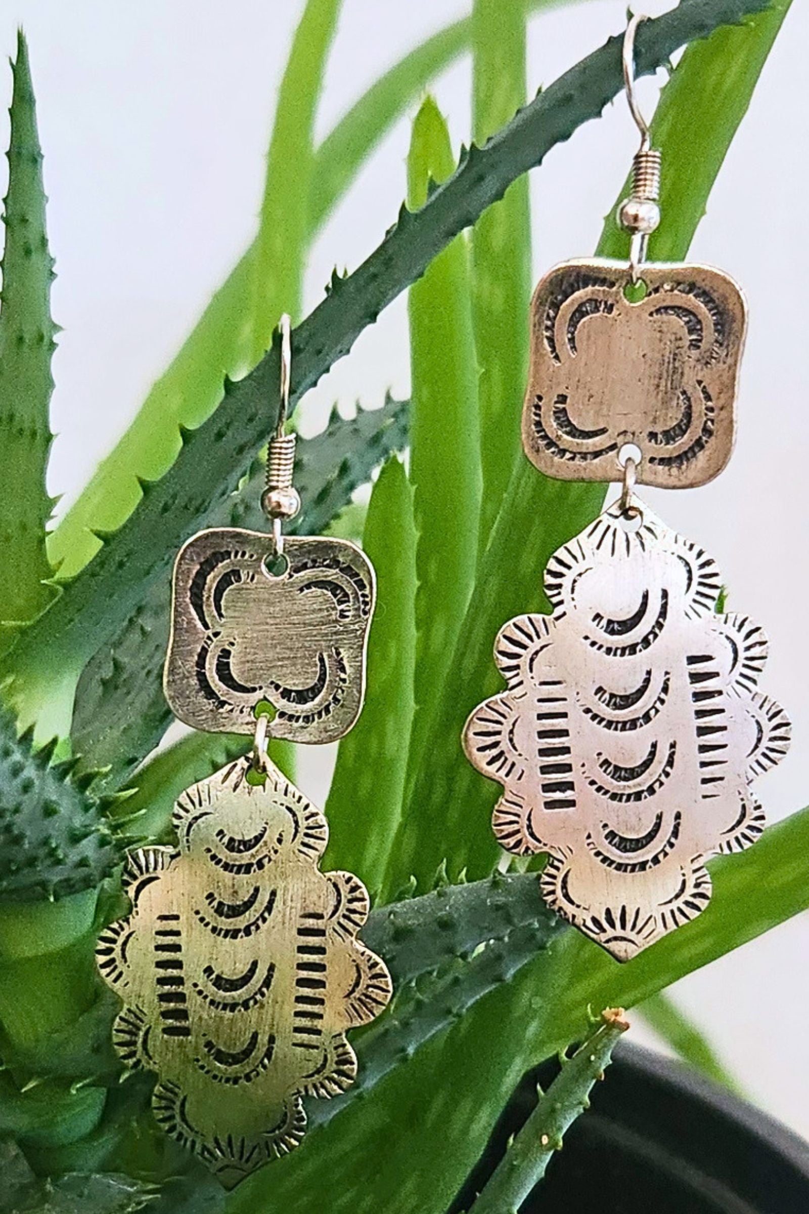 Flowing River Shield Earrings
