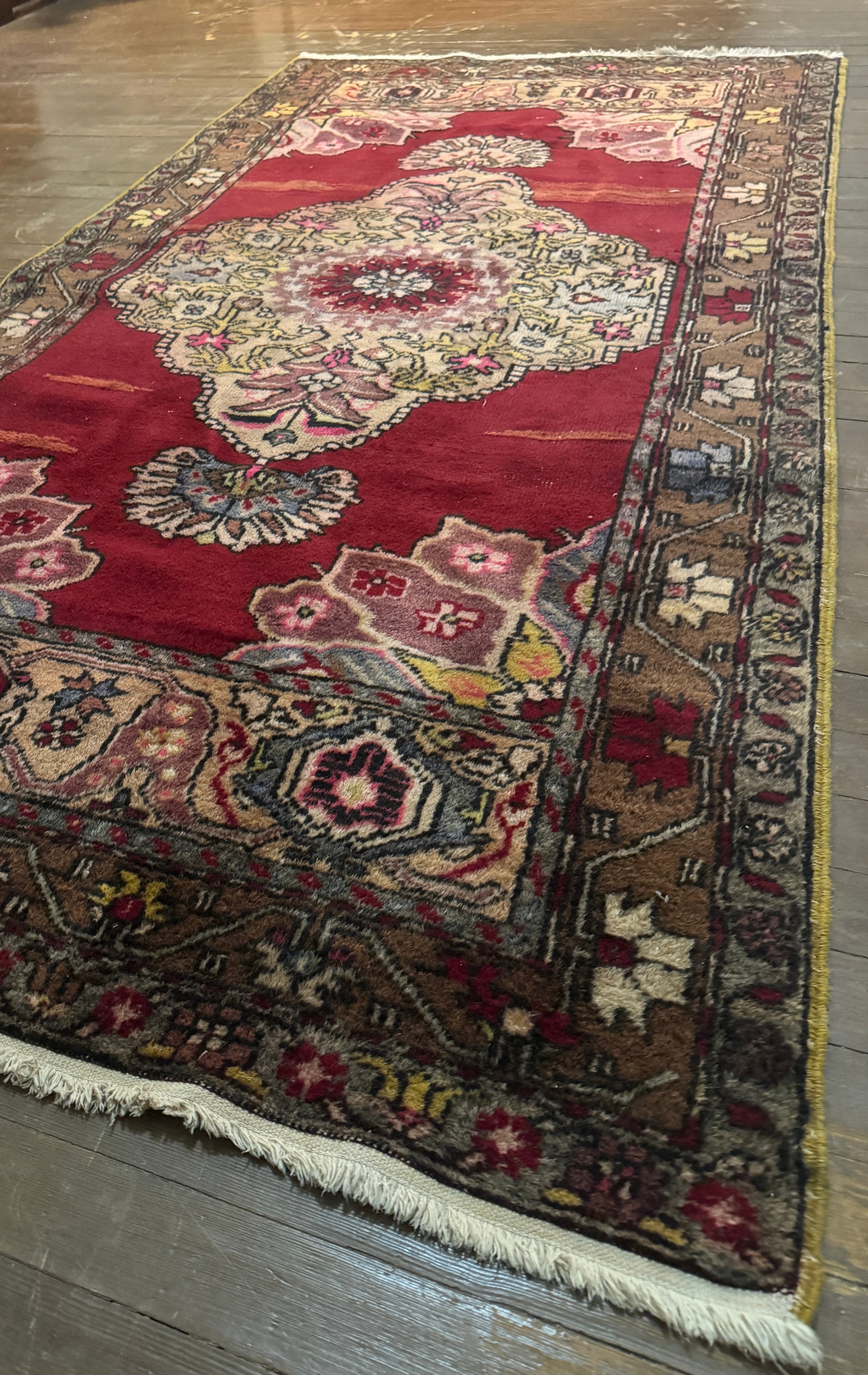 Antique Turkish Medallion Rug - 6'6" x 3'3" (rug #004)