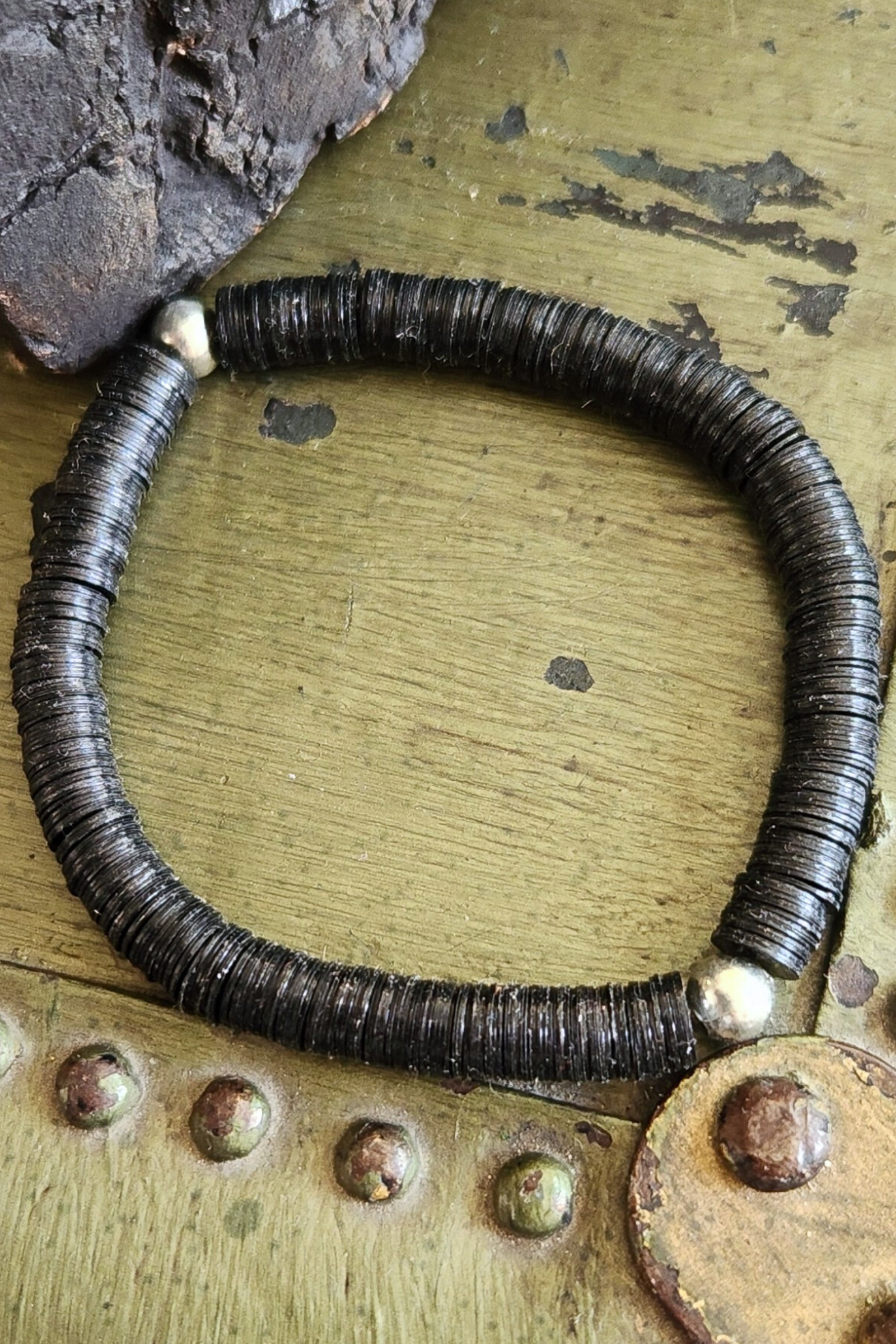 Black Game Day Sequin Stretch Bracelet